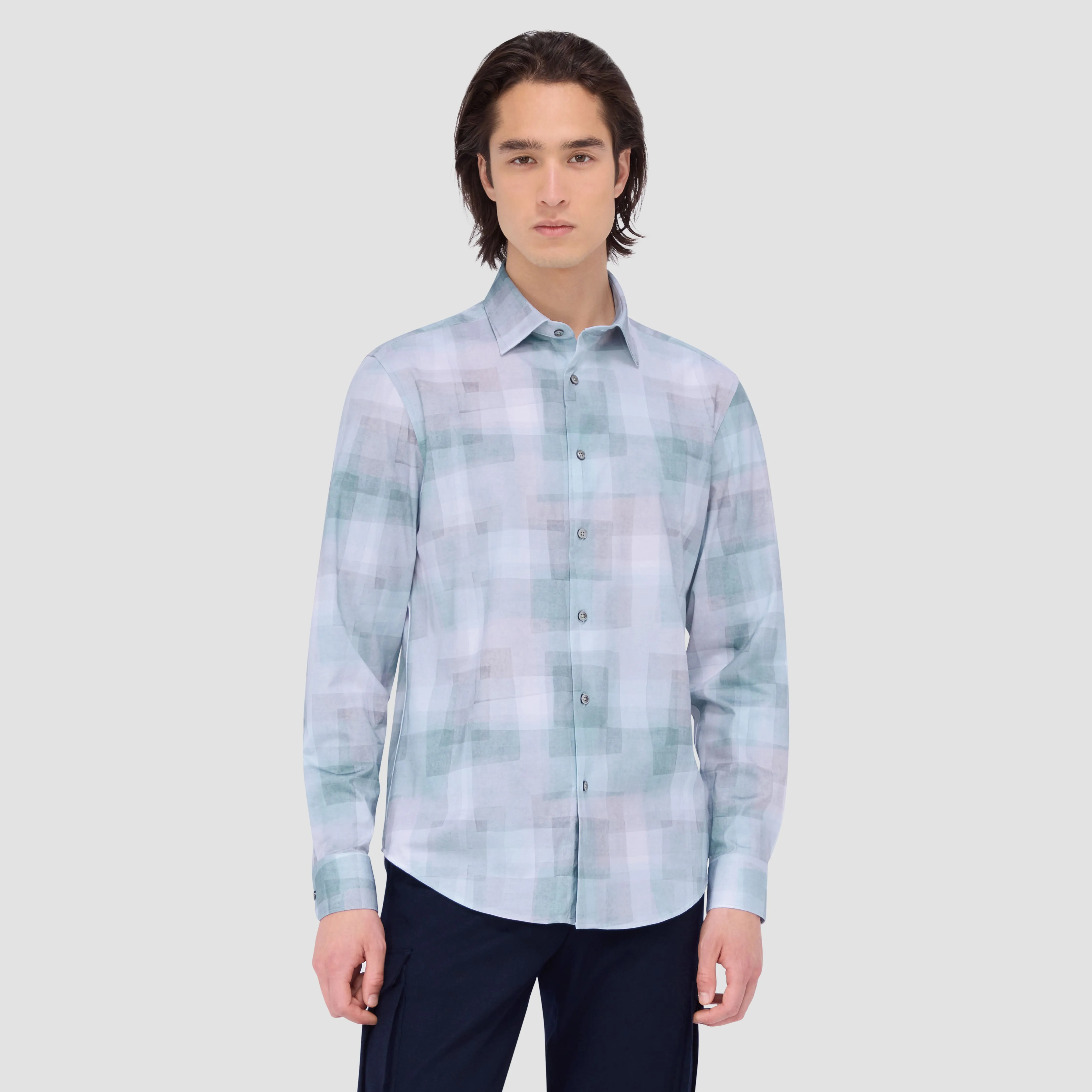 James Checkered OoohCotton Shirt sold by Bugatchi product image thumbnail 2