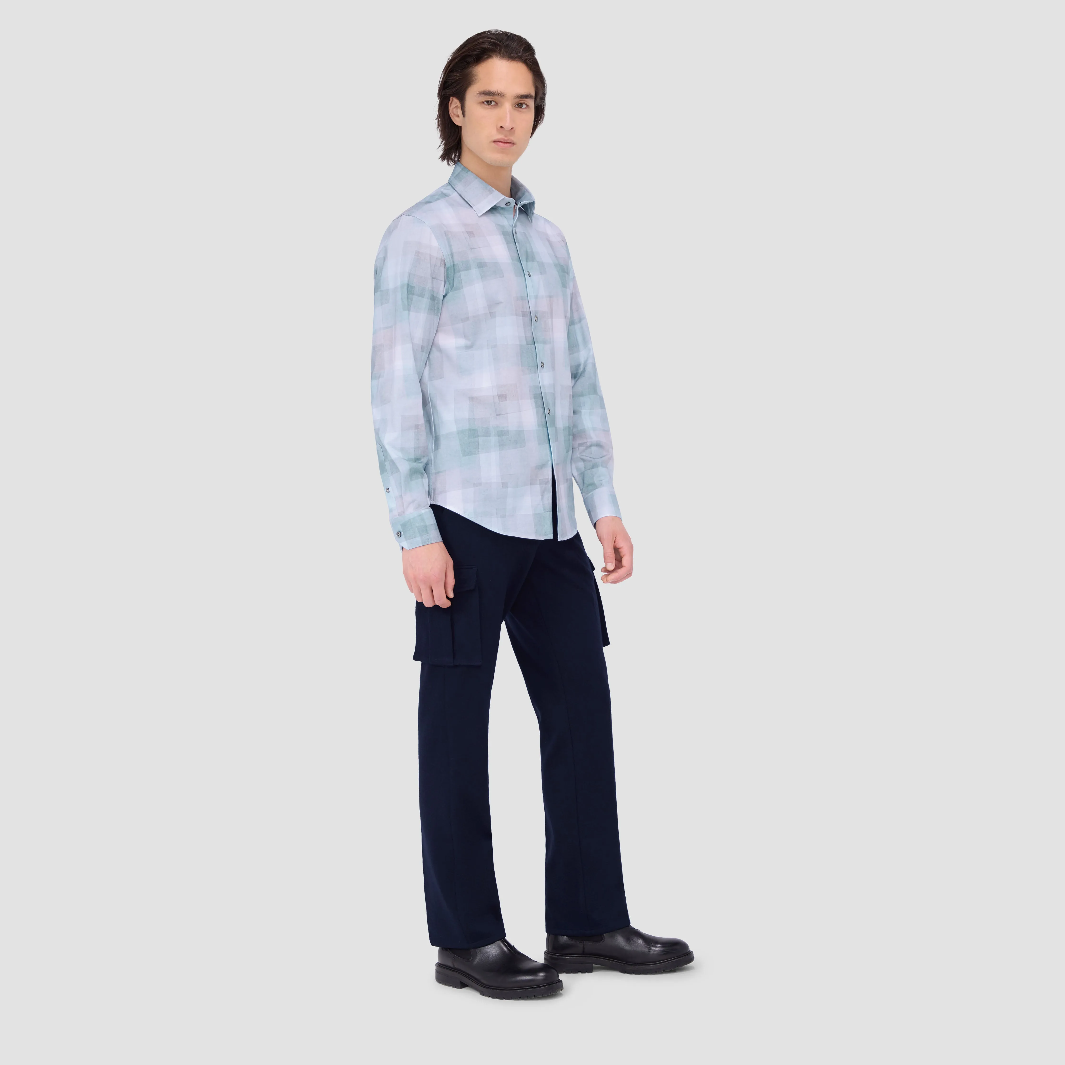 James Checkered OoohCotton Shirt sold by Bugatchi product image thumbnail 5
