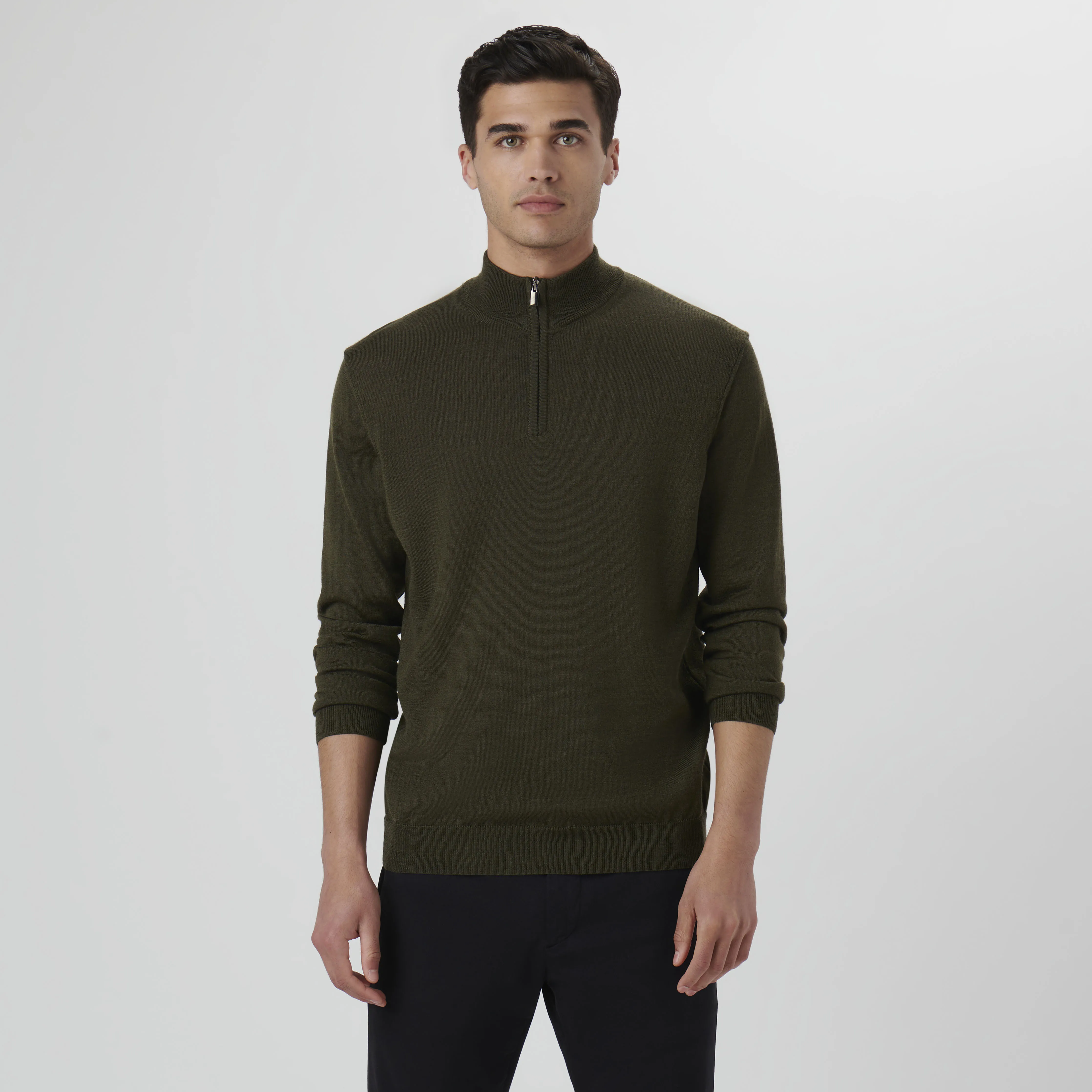 Super Merino Solid Quarter Zip Sweater sold by Bugatchi product image thumbnail 2