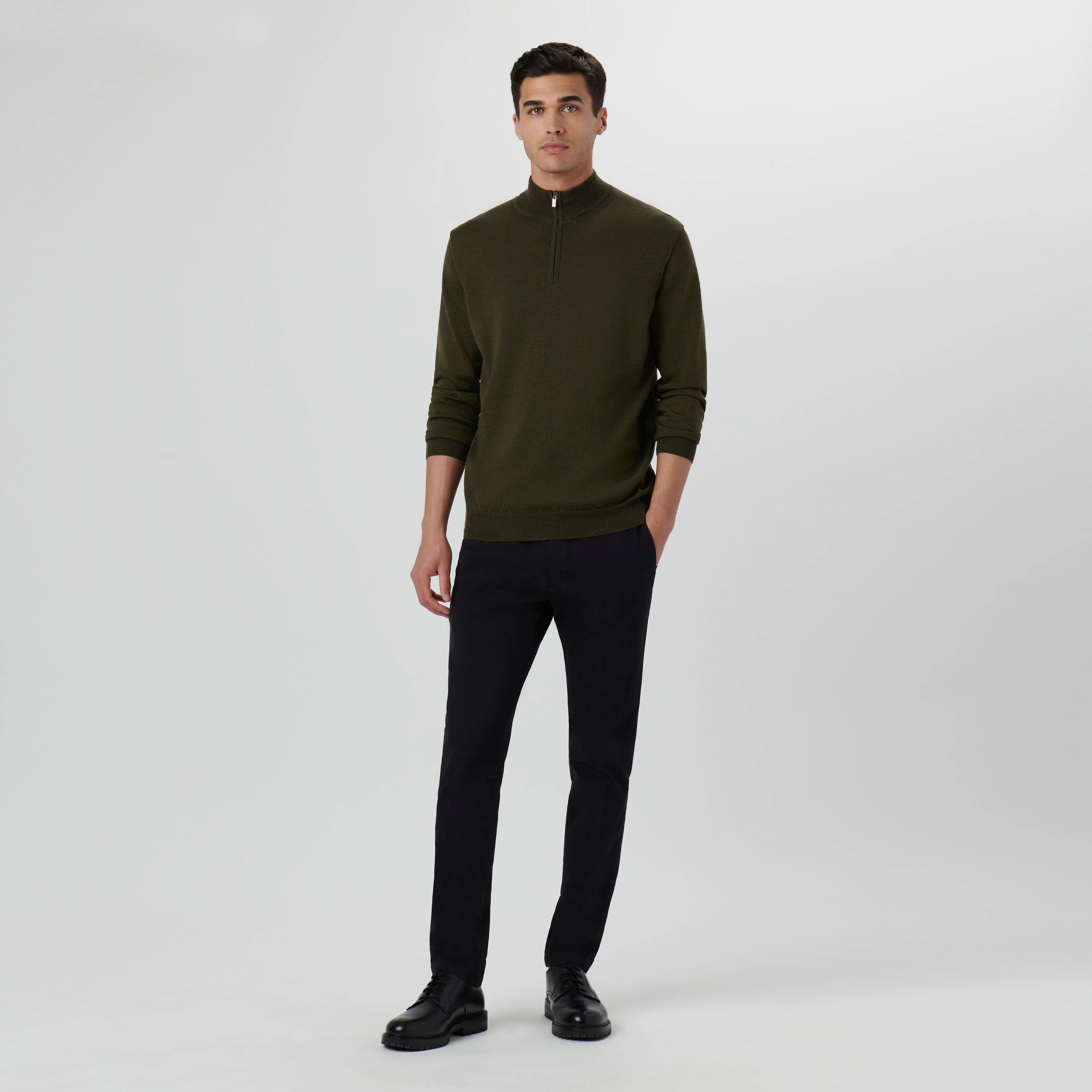 Super Merino Solid Quarter Zip Sweater sold by Bugatchi product image thumbnail 5