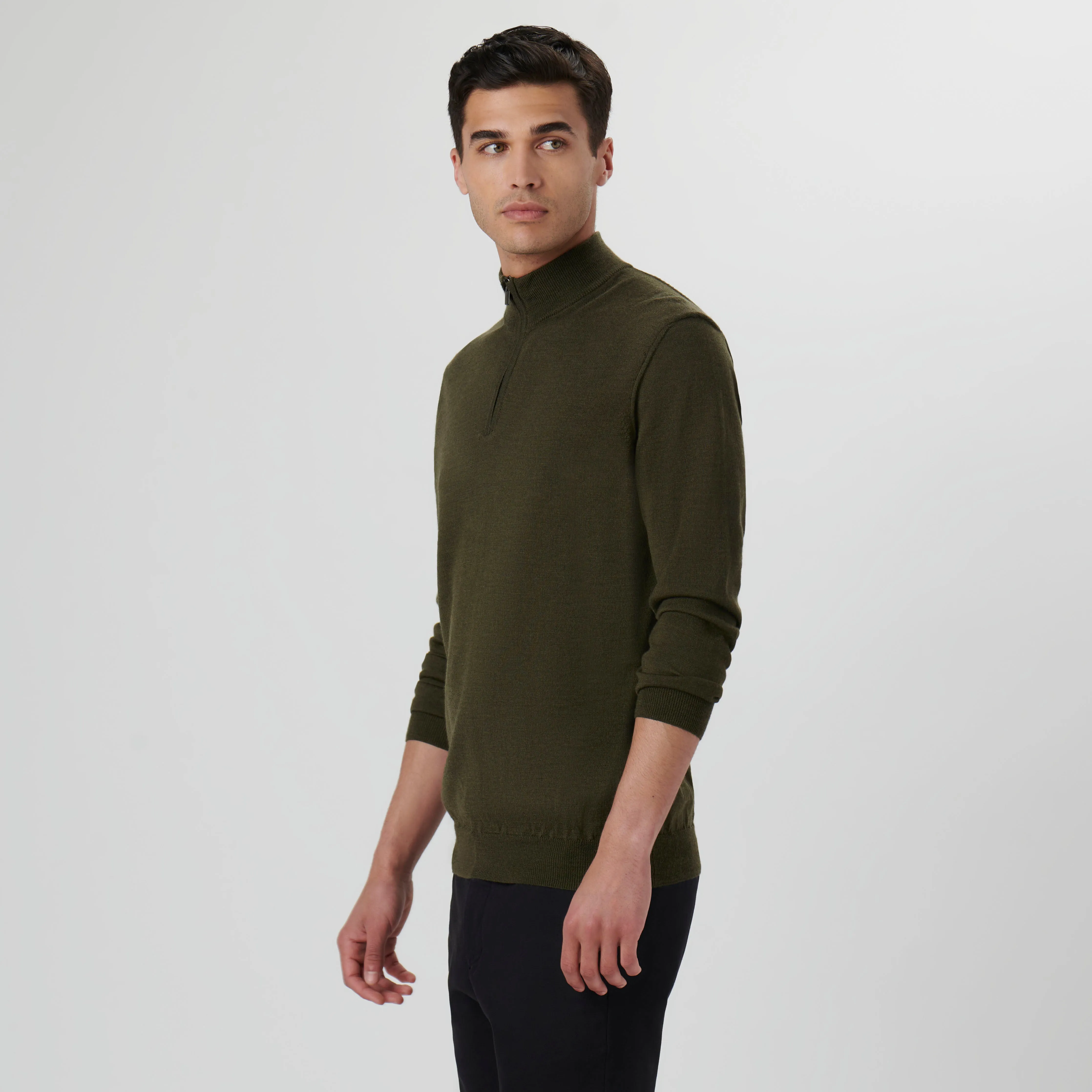 Super Merino Solid Quarter Zip Sweater sold by Bugatchi product image thumbnail 3