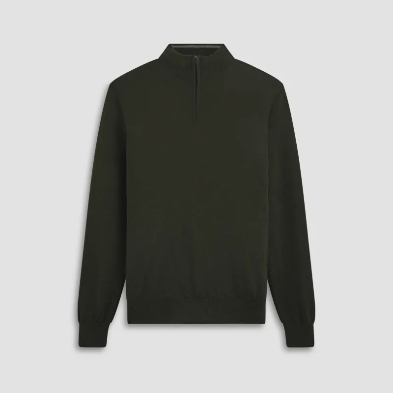 Super Merino Solid Quarter Zip Sweater sold by Bugatchi