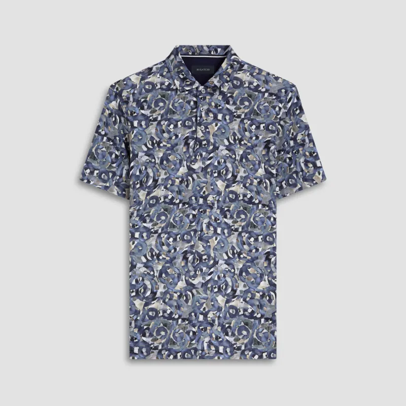 Hendrix Abstract Print Polo Shirt sold by Bugatchi