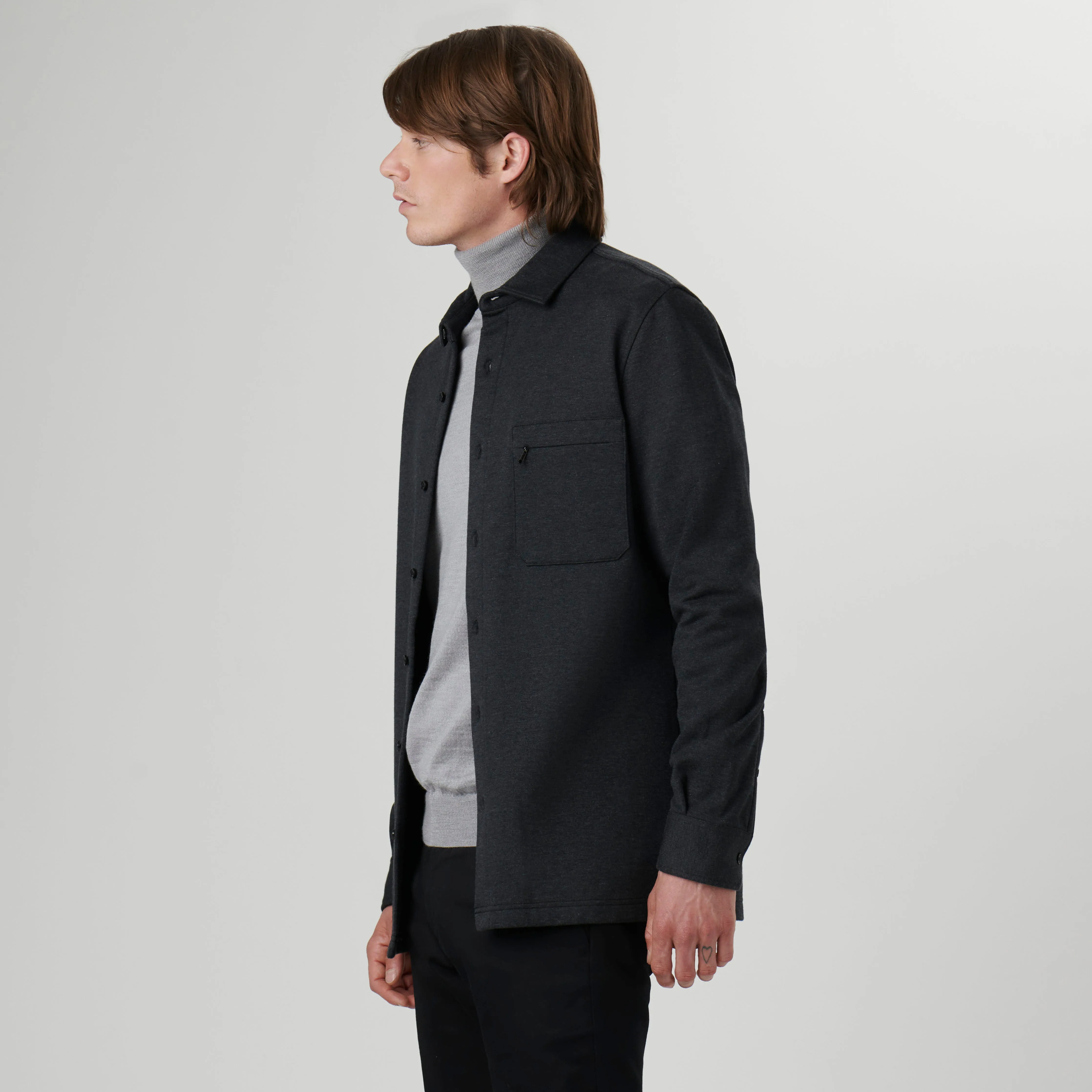 Knit Shirt Jacket sold by Bugatchi product image thumbnail 3