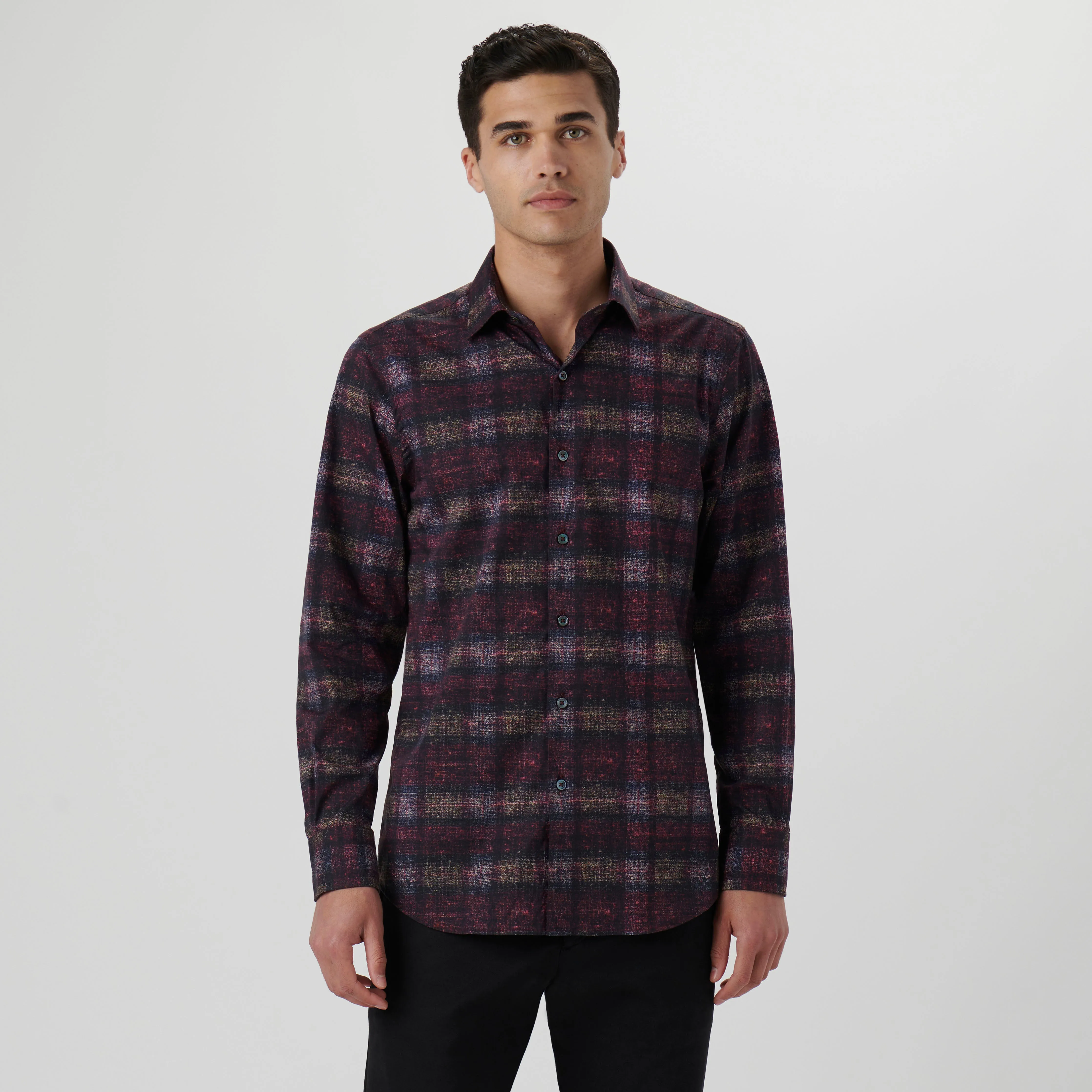 Julian Distressed Check Shirt sold by Bugatchi product image thumbnail 2