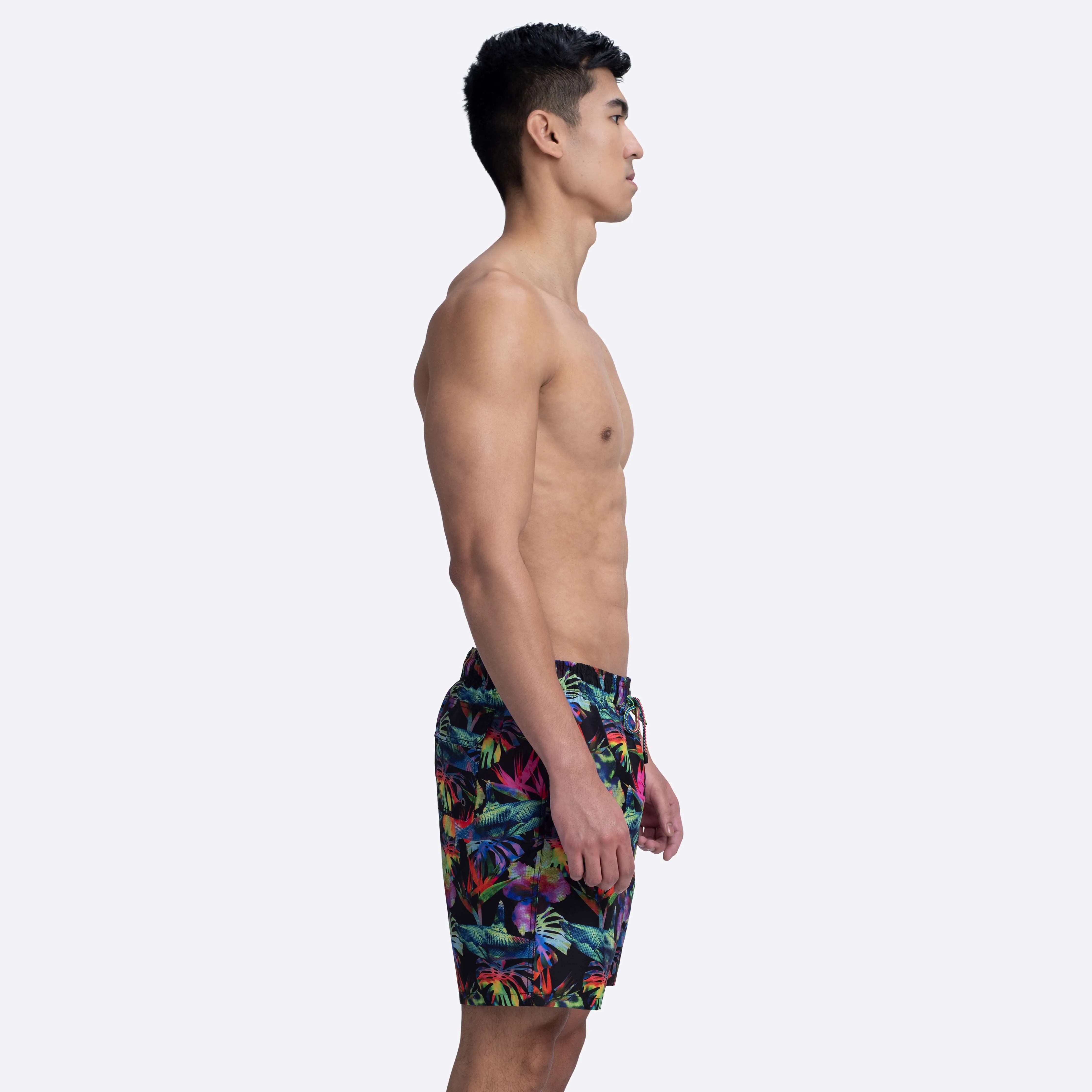 DELANO Tropical Shark Print Swim Trunks sold by Bugatchi product image thumbnail 3