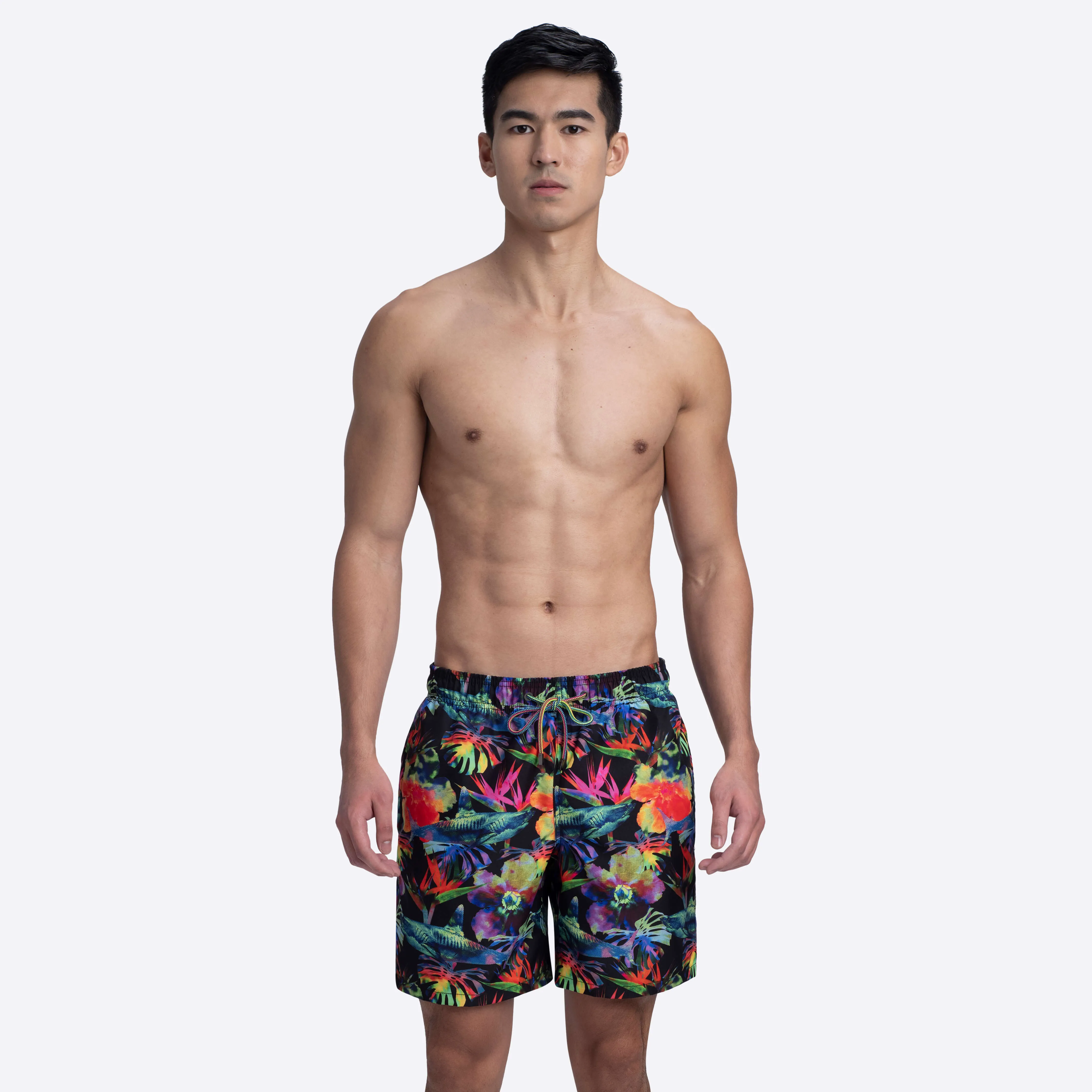 DELANO Tropical Shark Print Swim Trunks sold by Bugatchi product image thumbnail 2