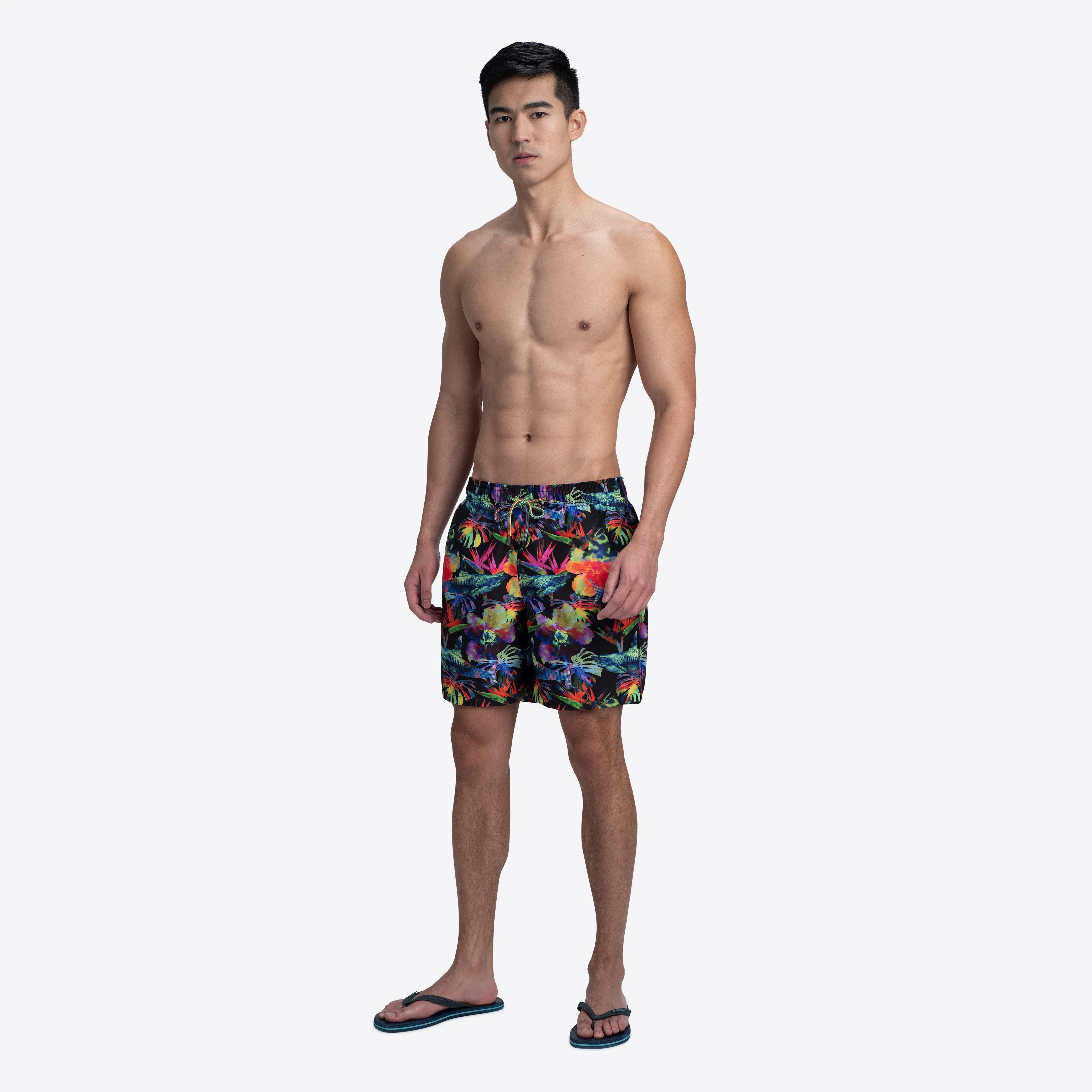 DELANO Tropical Shark Print Swim Trunks sold by Bugatchi product image thumbnail 5