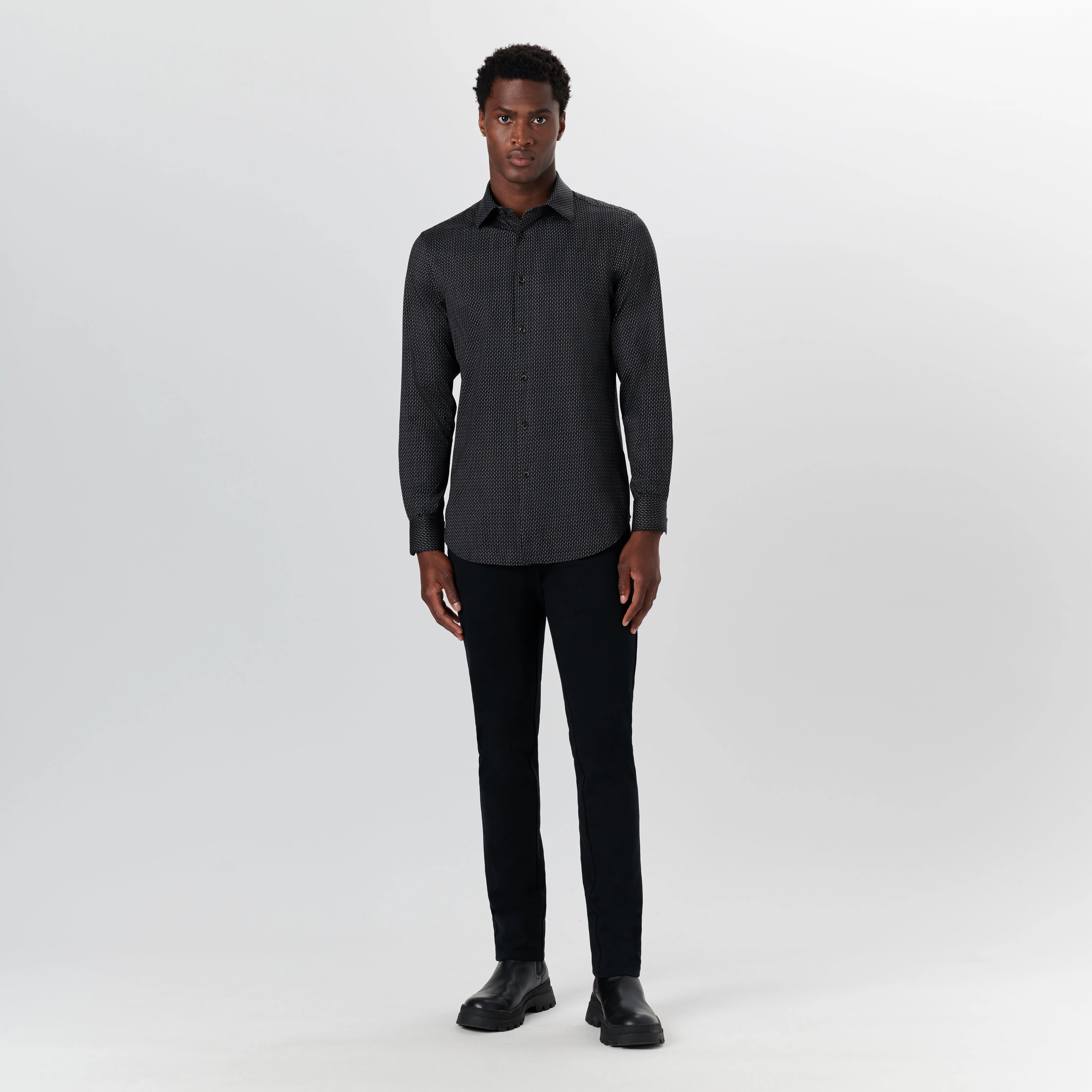 JAMES Chalk Stripe OoohCotton Shirt sold by Bugatchi product image thumbnail 5