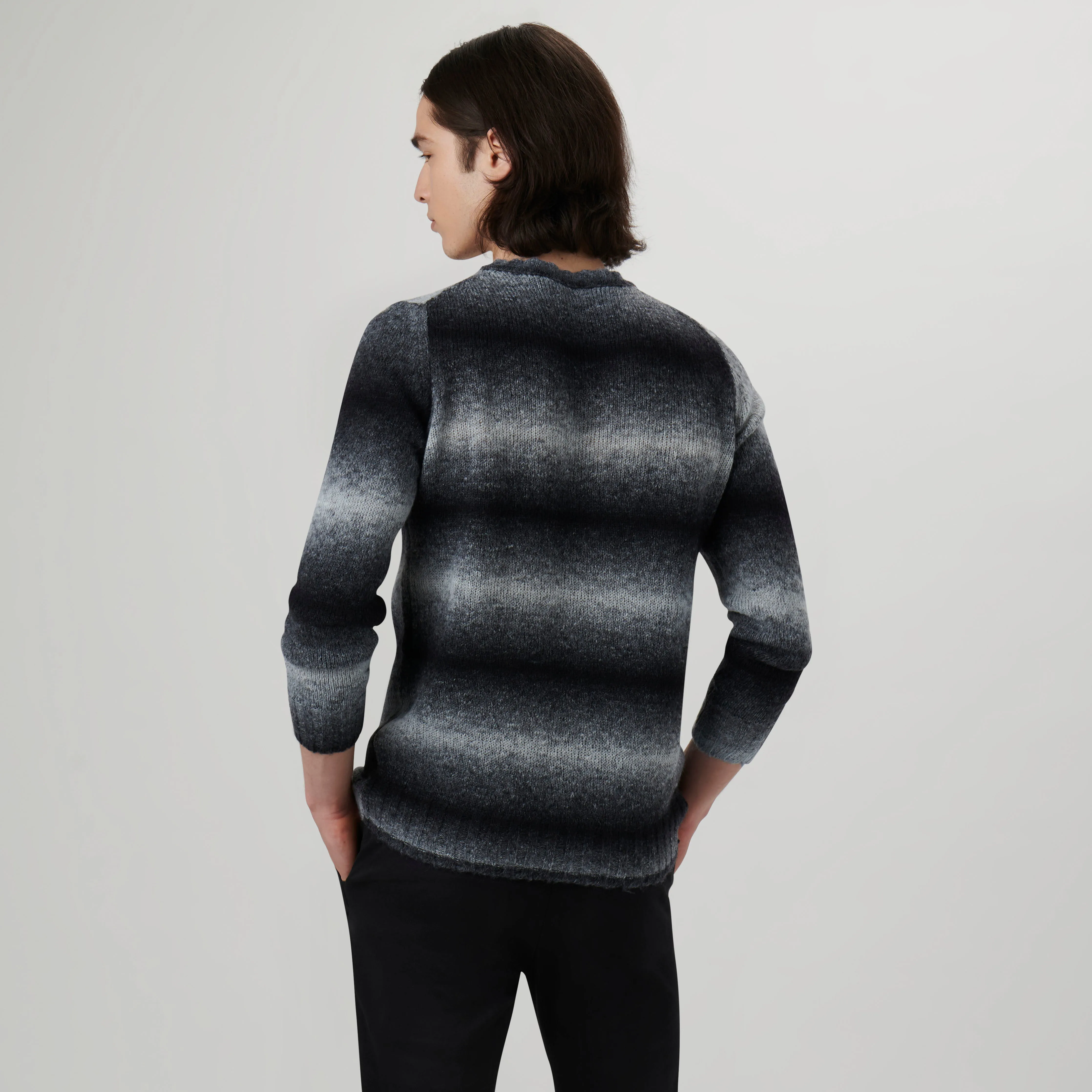 Gradient Striped Crew Neck Sweater sold by Bugatchi product image thumbnail 4