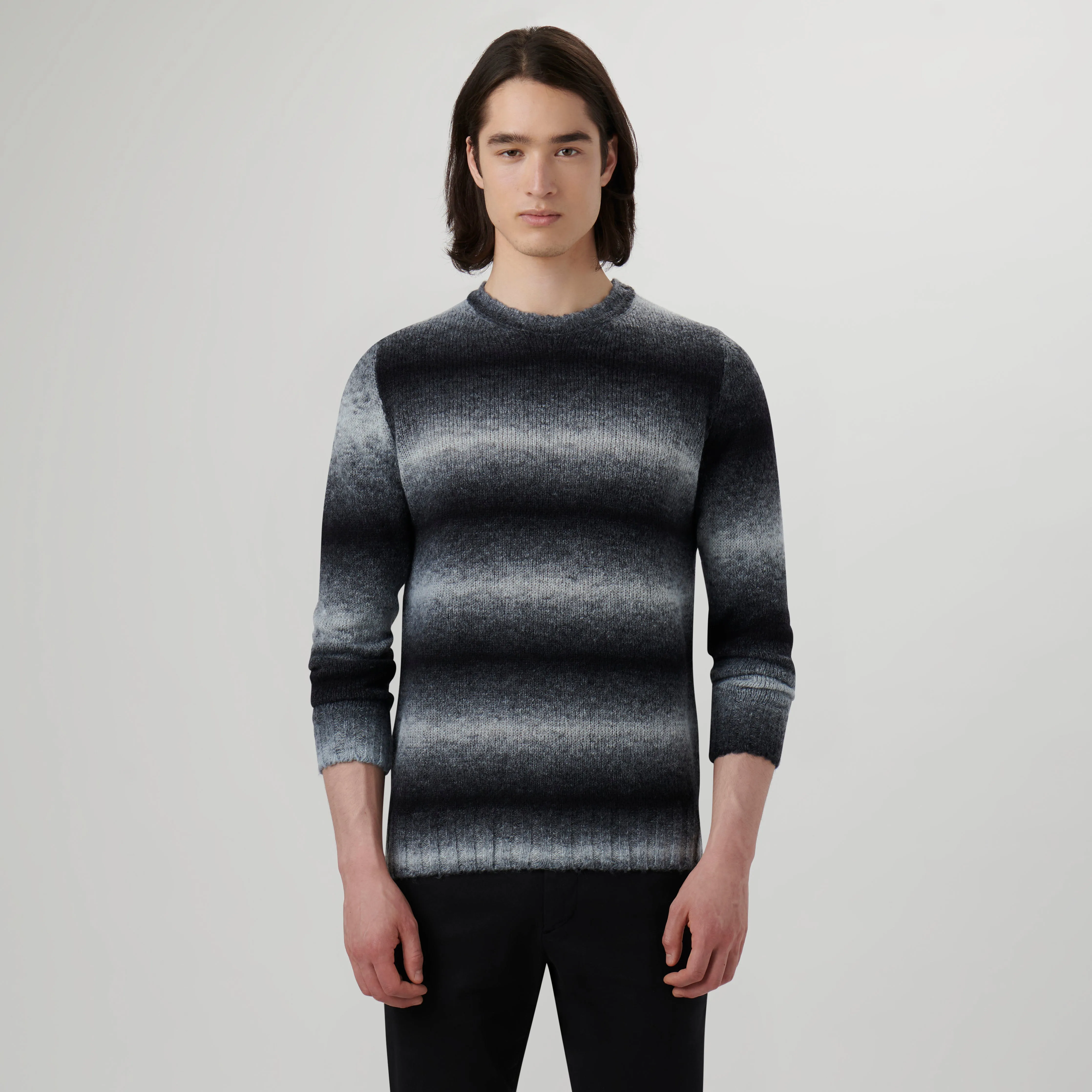 Gradient Striped Crew Neck Sweater sold by Bugatchi product image thumbnail 2