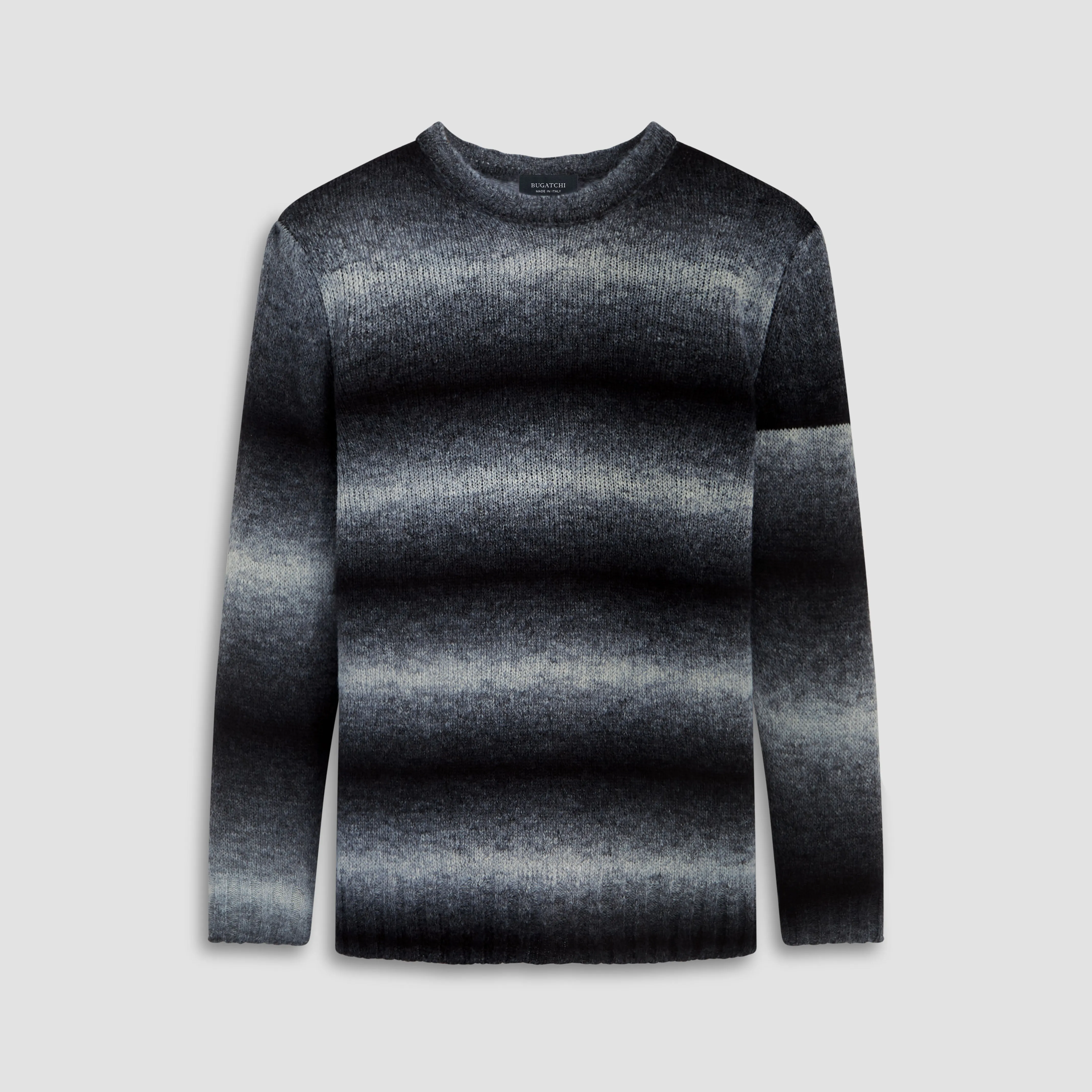 Gradient Striped Crew Neck Sweater sold by Bugatchi