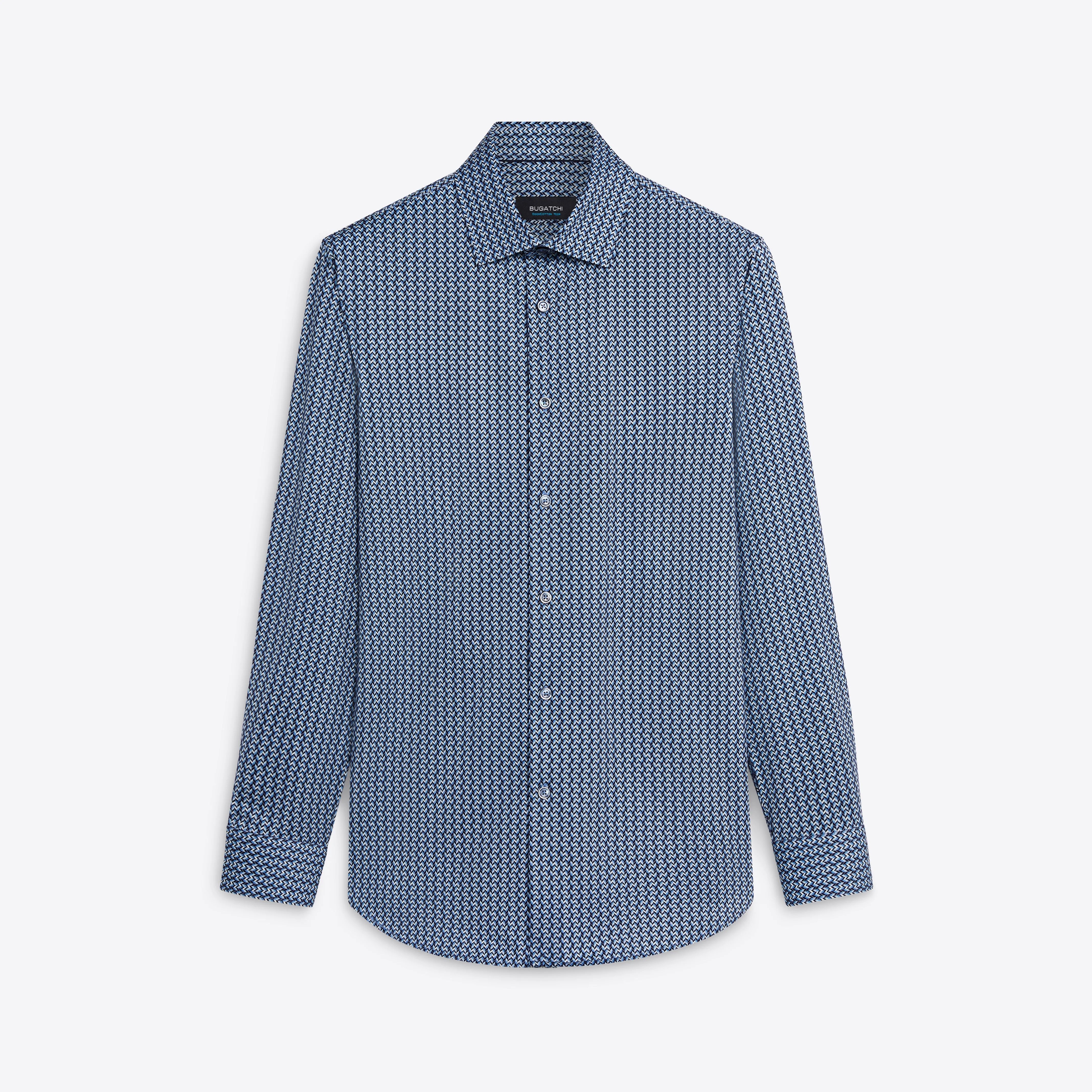 JAMES Chevron Print OoohCotton Shirt sold by Bugatchi