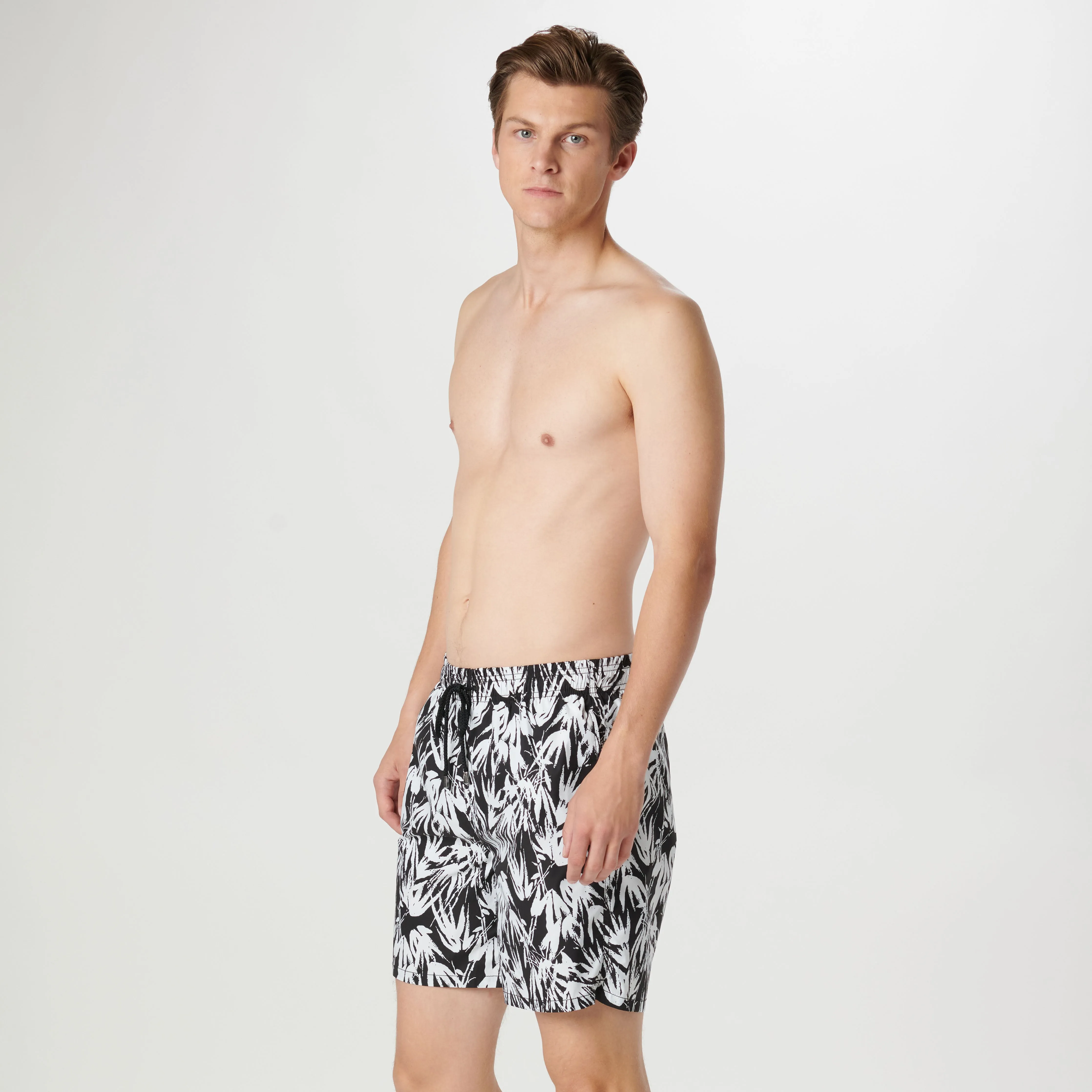 Cosmo Leaf Print Swim Trunks sold by Bugatchi product image thumbnail 3