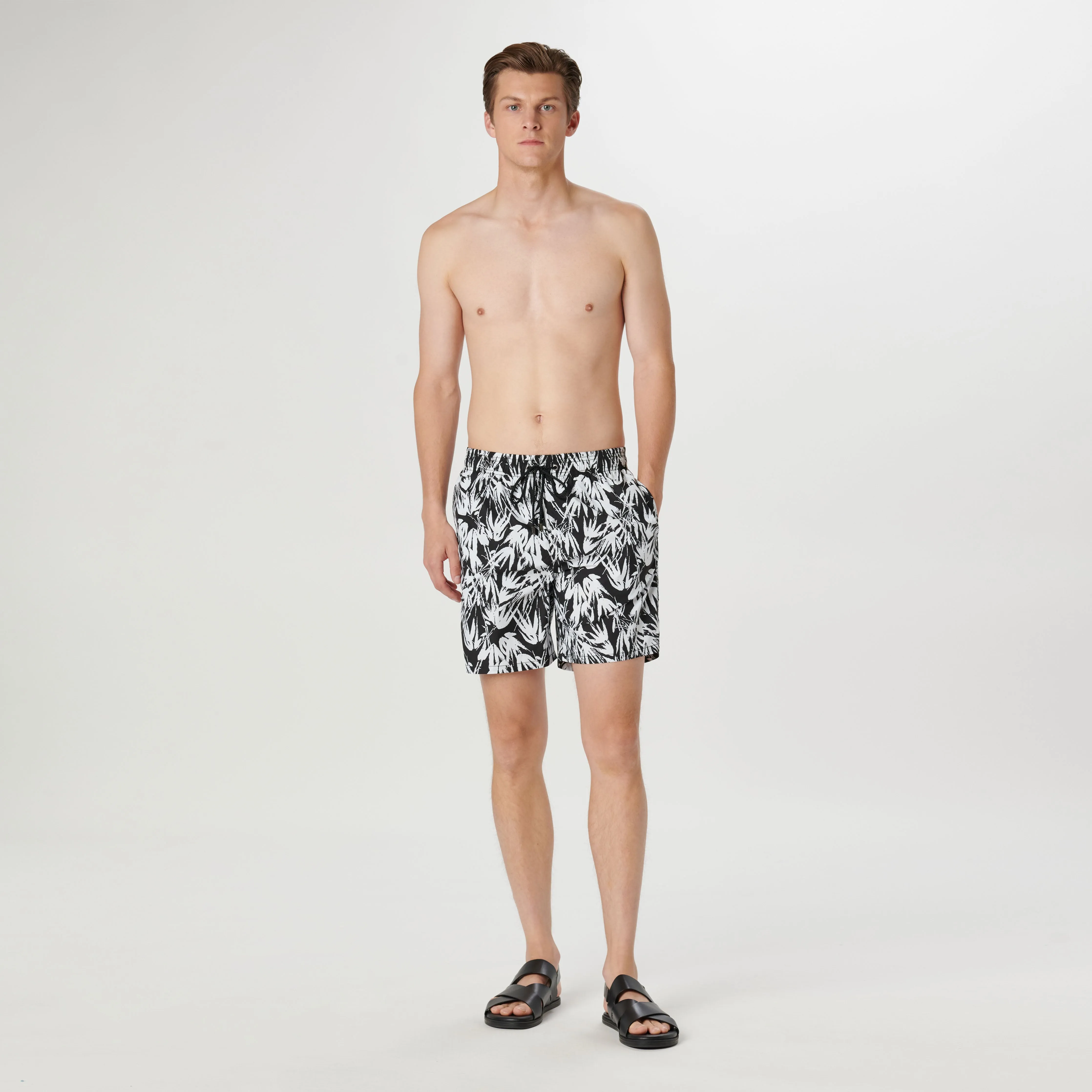 Cosmo Leaf Print Swim Trunks sold by Bugatchi product image thumbnail 5