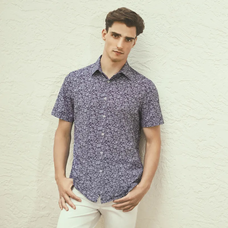 Miles Floral OoohCotton Short Sleeve Shirt sold by Bugatchi