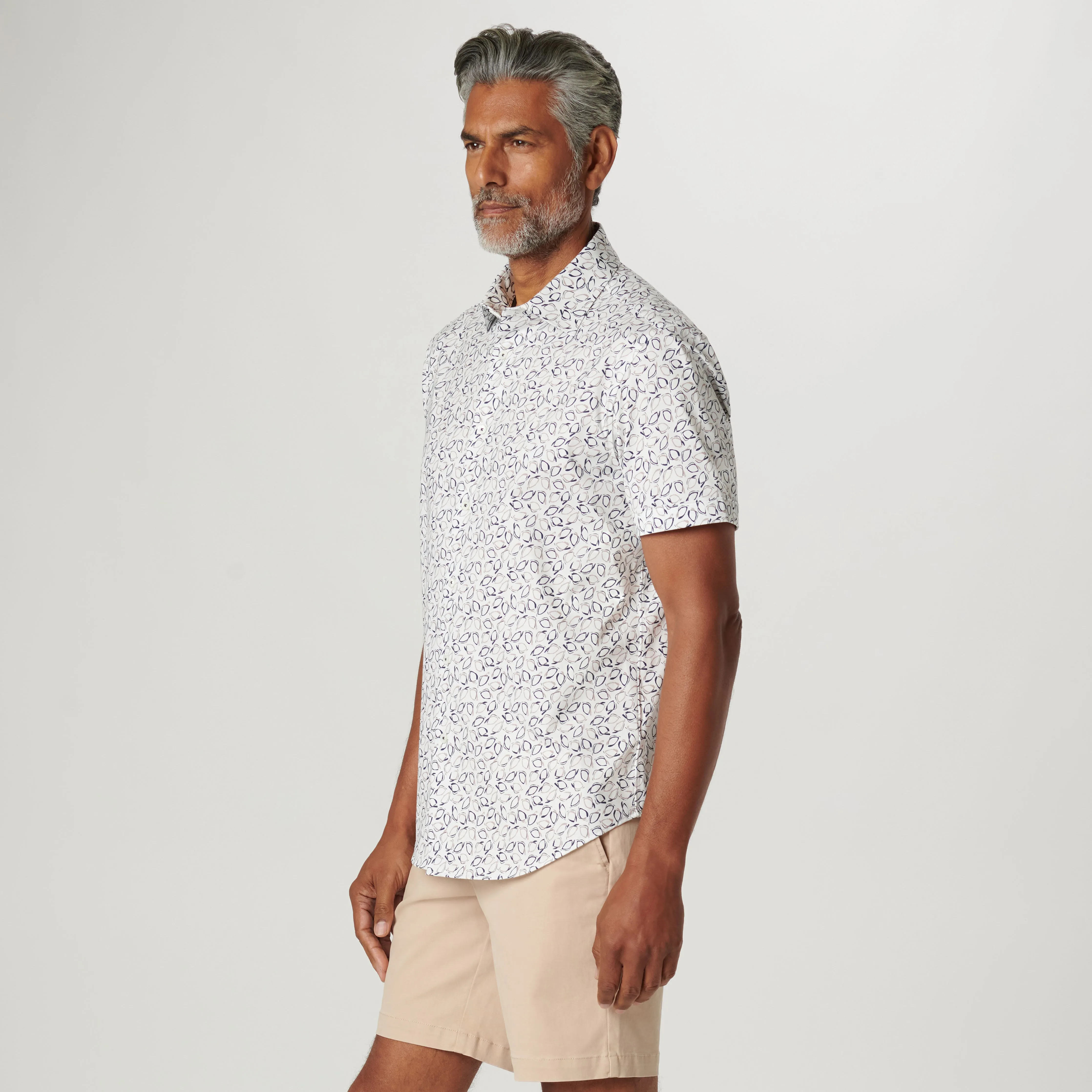 Miles Abstract OoohCotton Short Sleeve Shirt sold by Bugatchi product image thumbnail 3