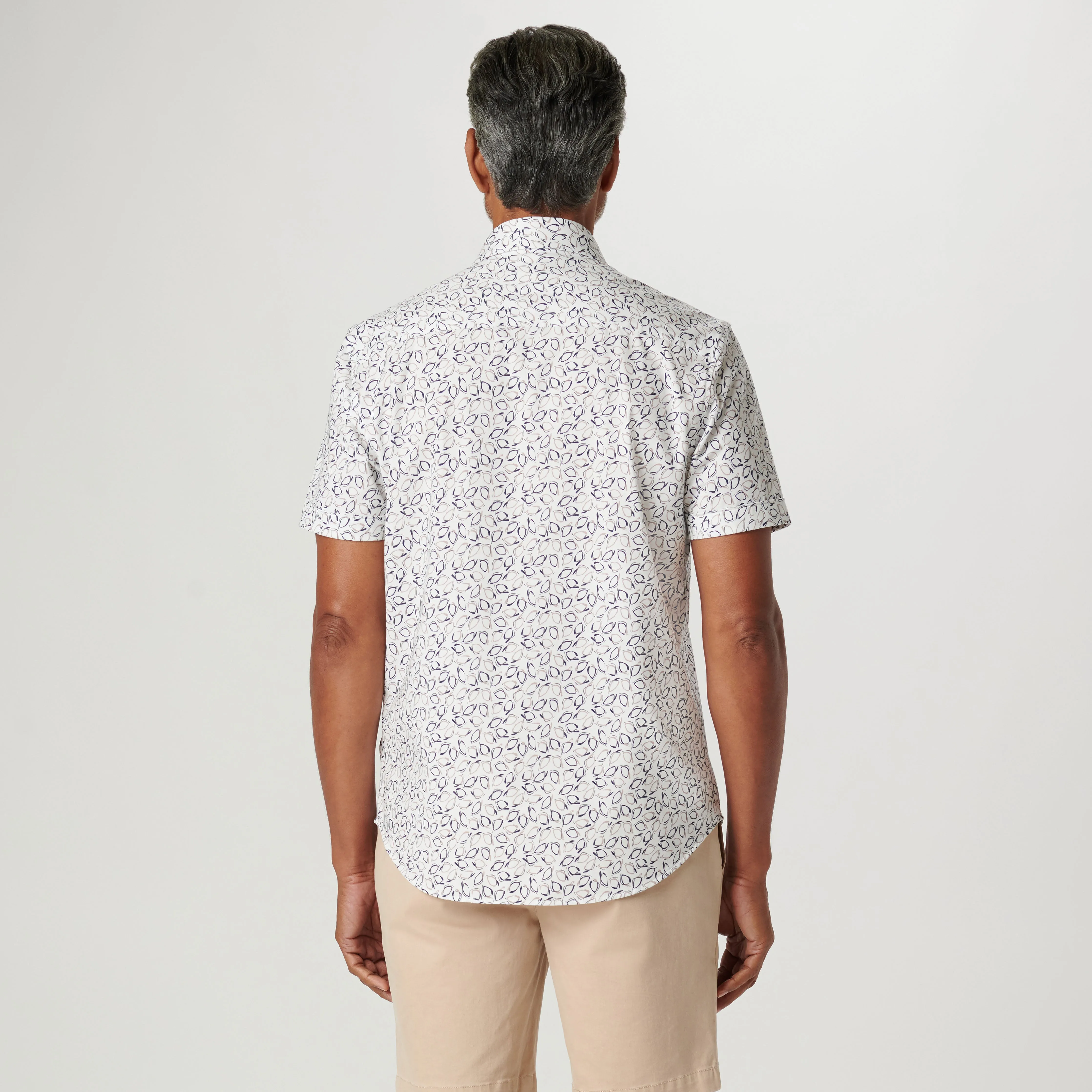 Miles Abstract OoohCotton Short Sleeve Shirt sold by Bugatchi product image thumbnail 4