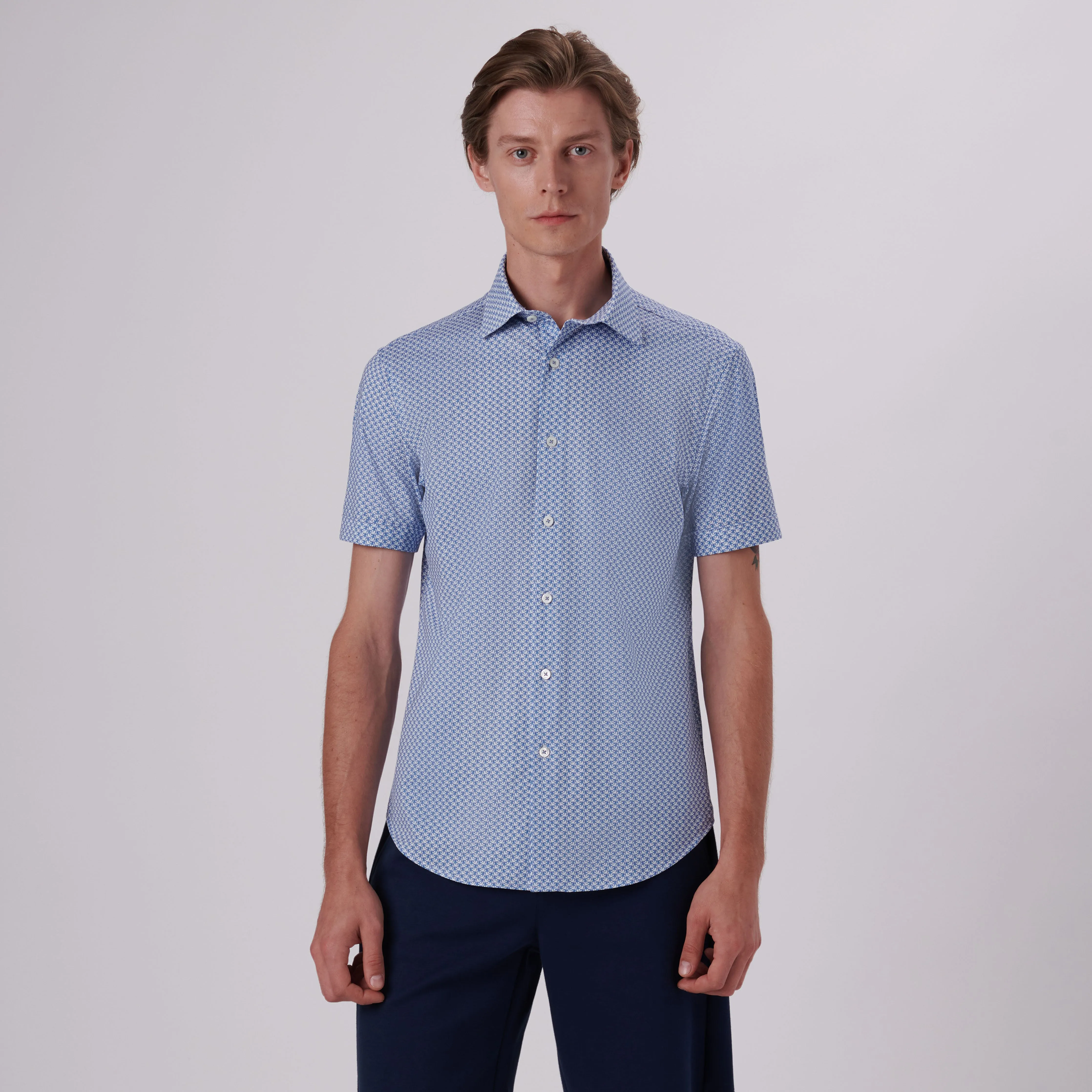 Miles Parasol Print OoohCotton Short Sleeve Shirt sold by Bugatchi product image thumbnail 2