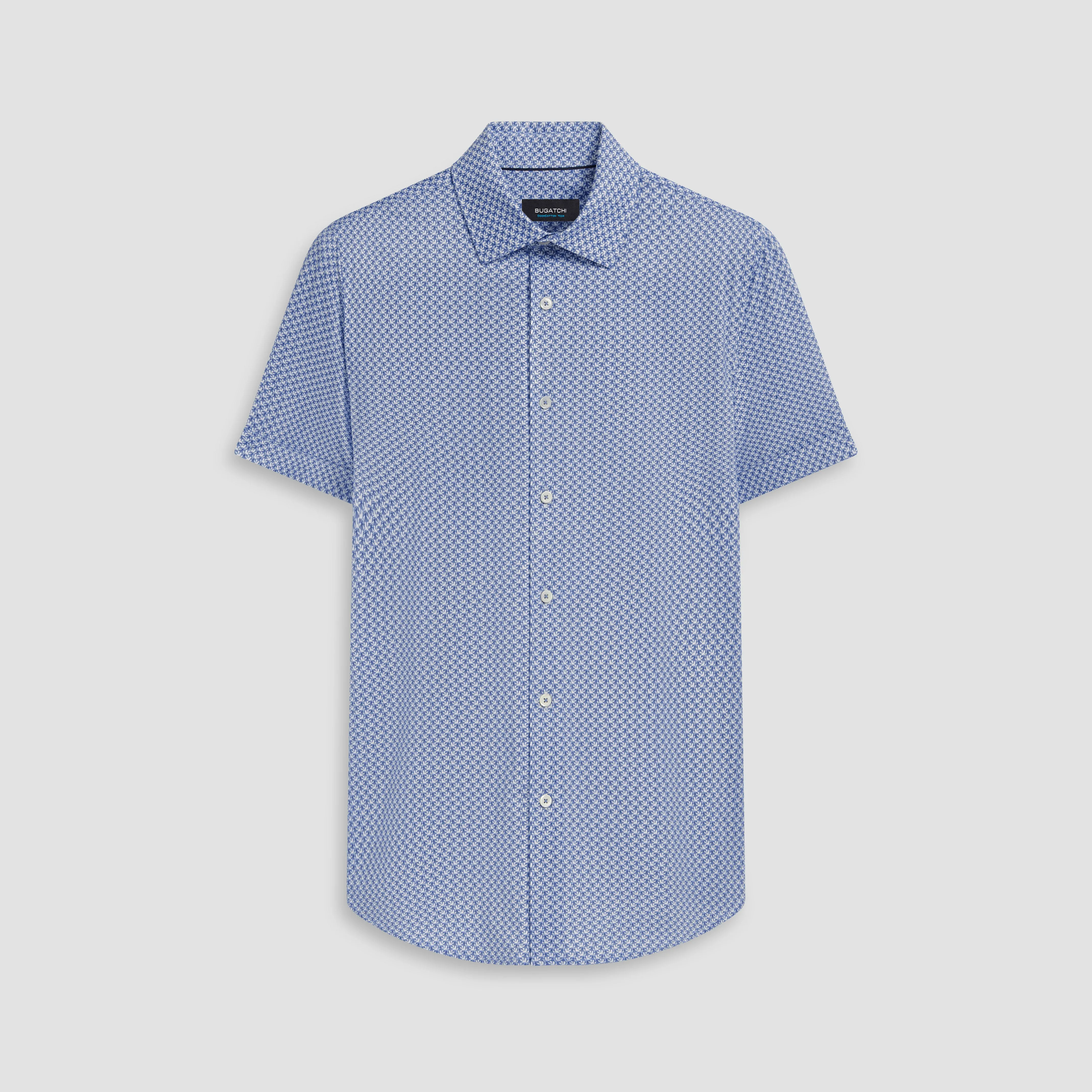 Miles Parasol Print OoohCotton Short Sleeve Shirt sold by Bugatchi