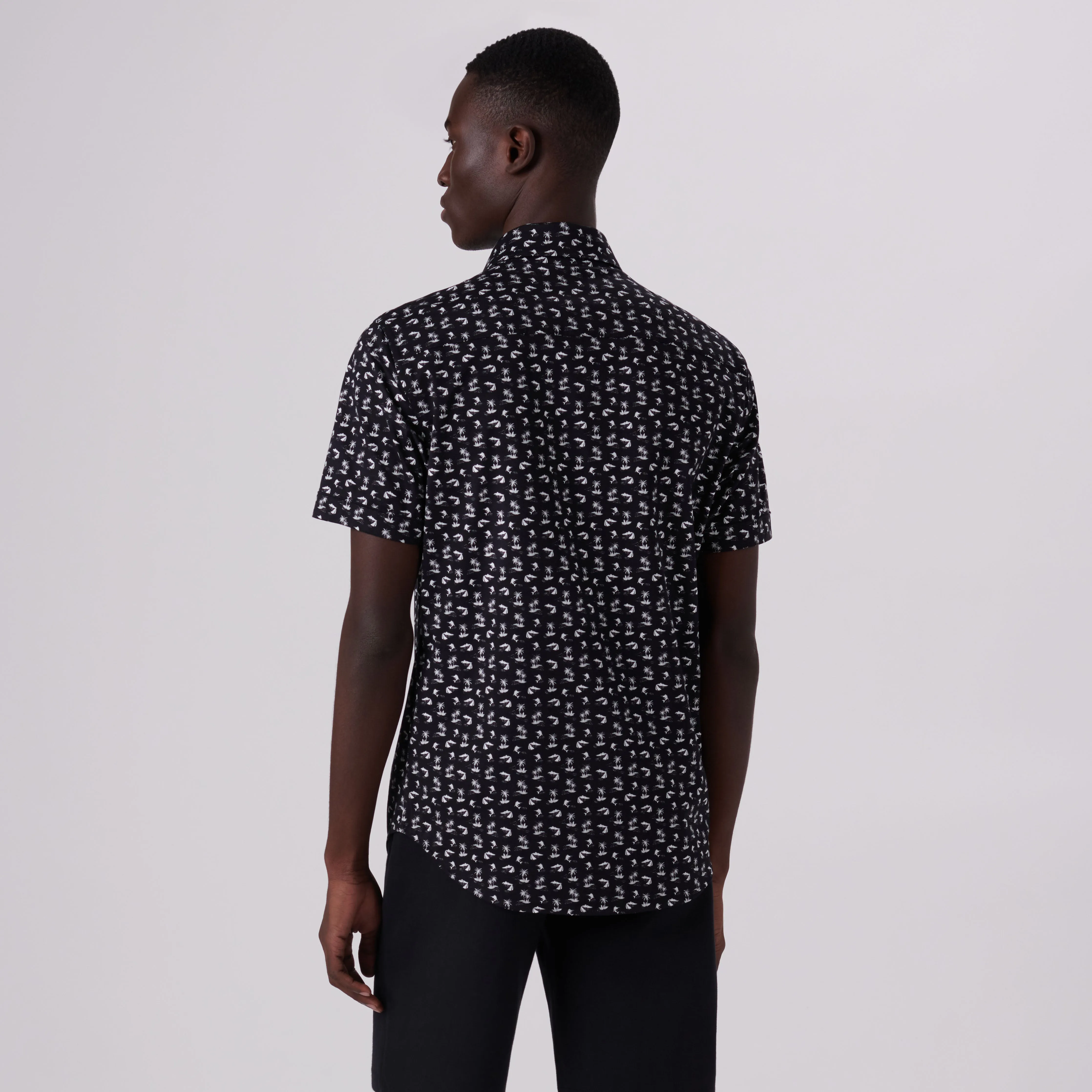 Miles Tropical Print OoohCotton Short Sleeve Shirt sold by Bugatchi product image thumbnail 4