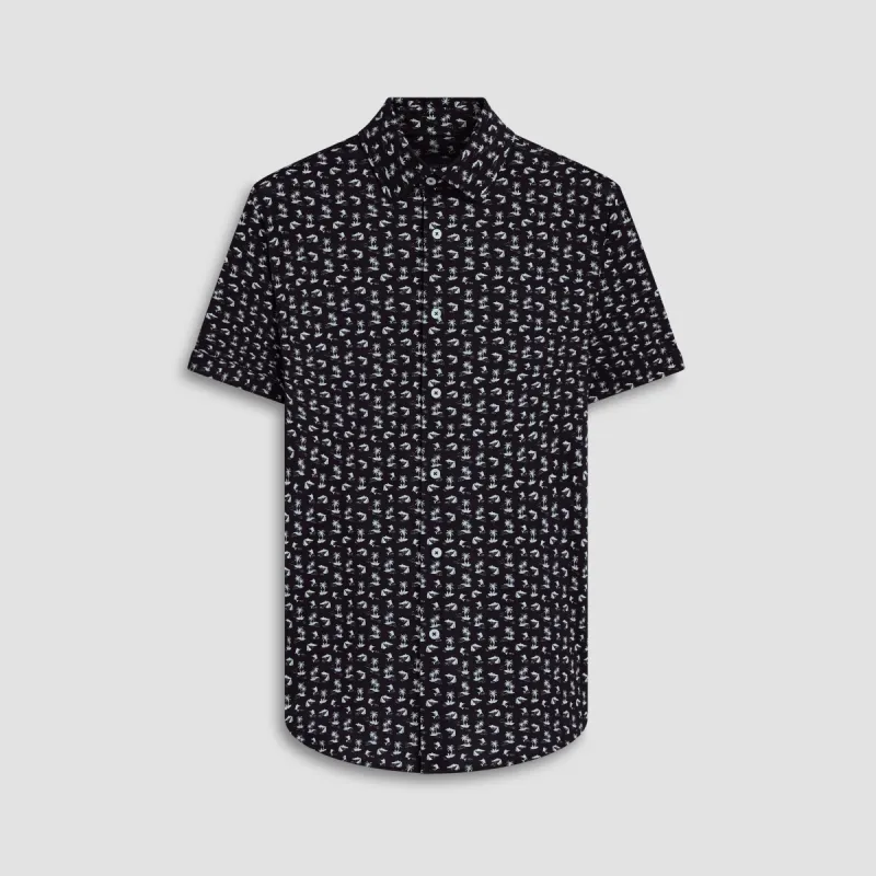 Miles Tropical Print OoohCotton Short Sleeve Shirt sold by Bugatchi