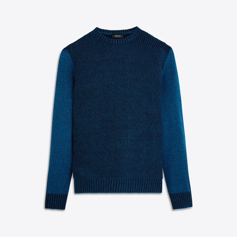 Crew Neck Herringbone Jacquard Sweater sold by Bugatchi