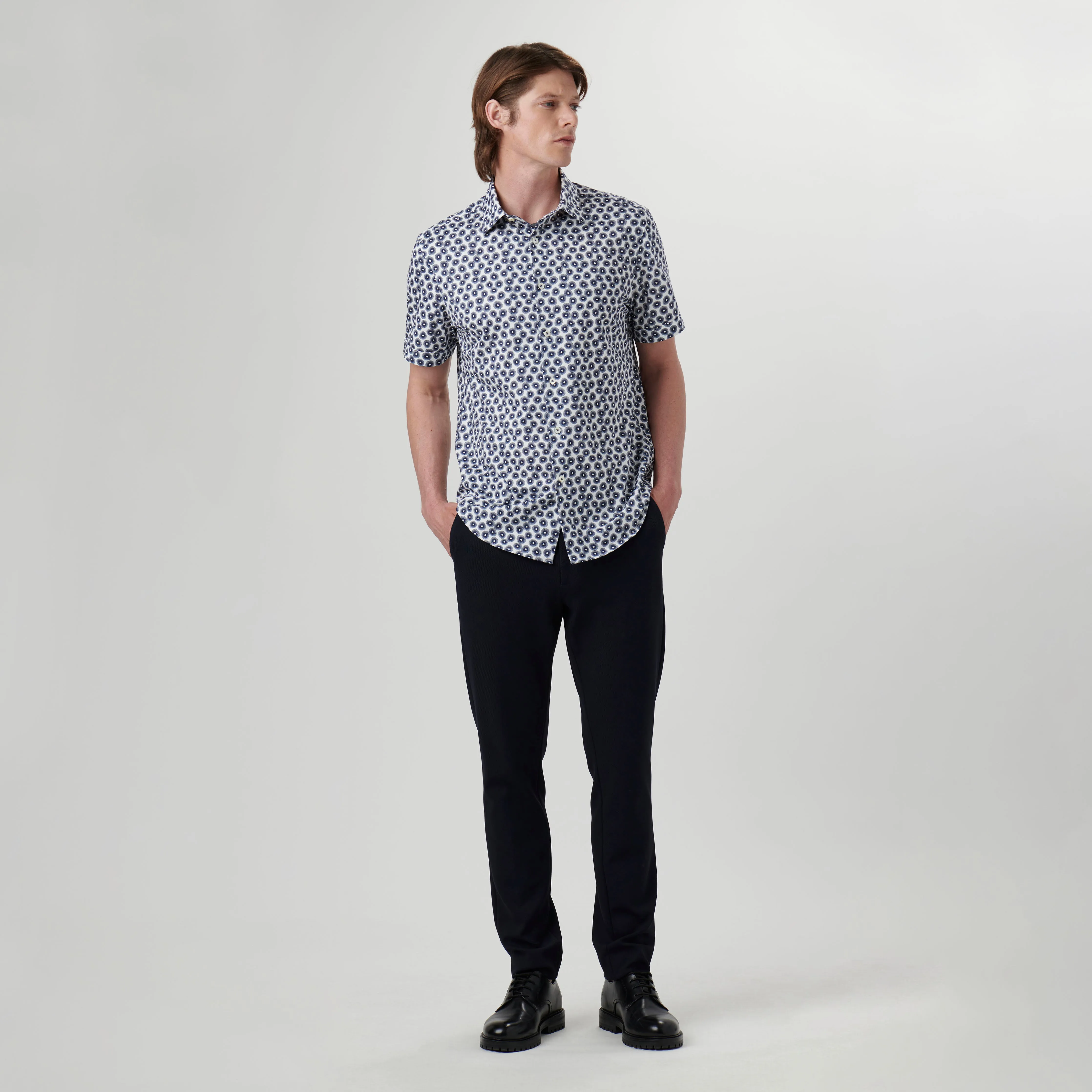 Miles Abstract OoohCotton Short Sleeve Shirt sold by Bugatchi product image thumbnail 5