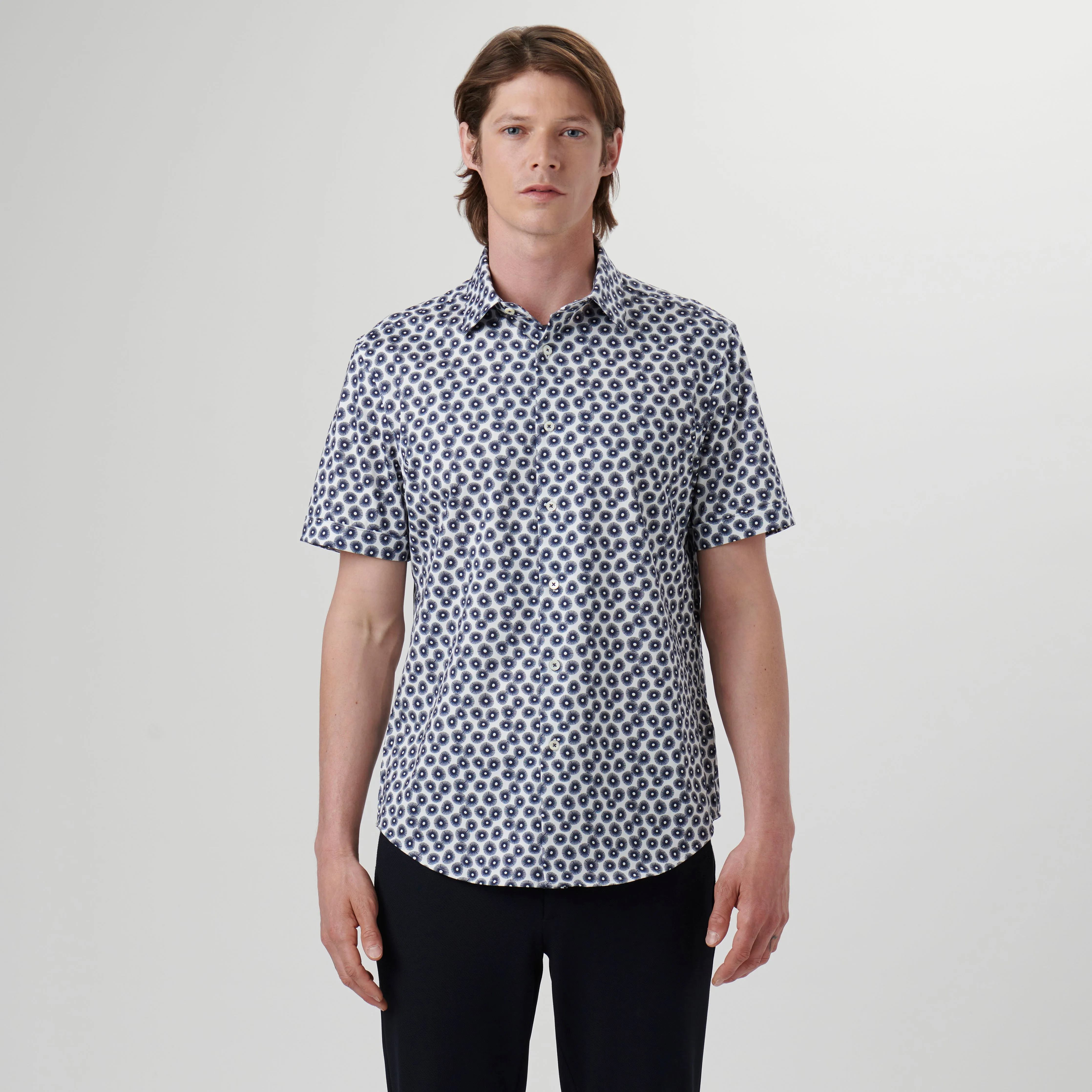 Miles Abstract OoohCotton Short Sleeve Shirt sold by Bugatchi product image thumbnail 2