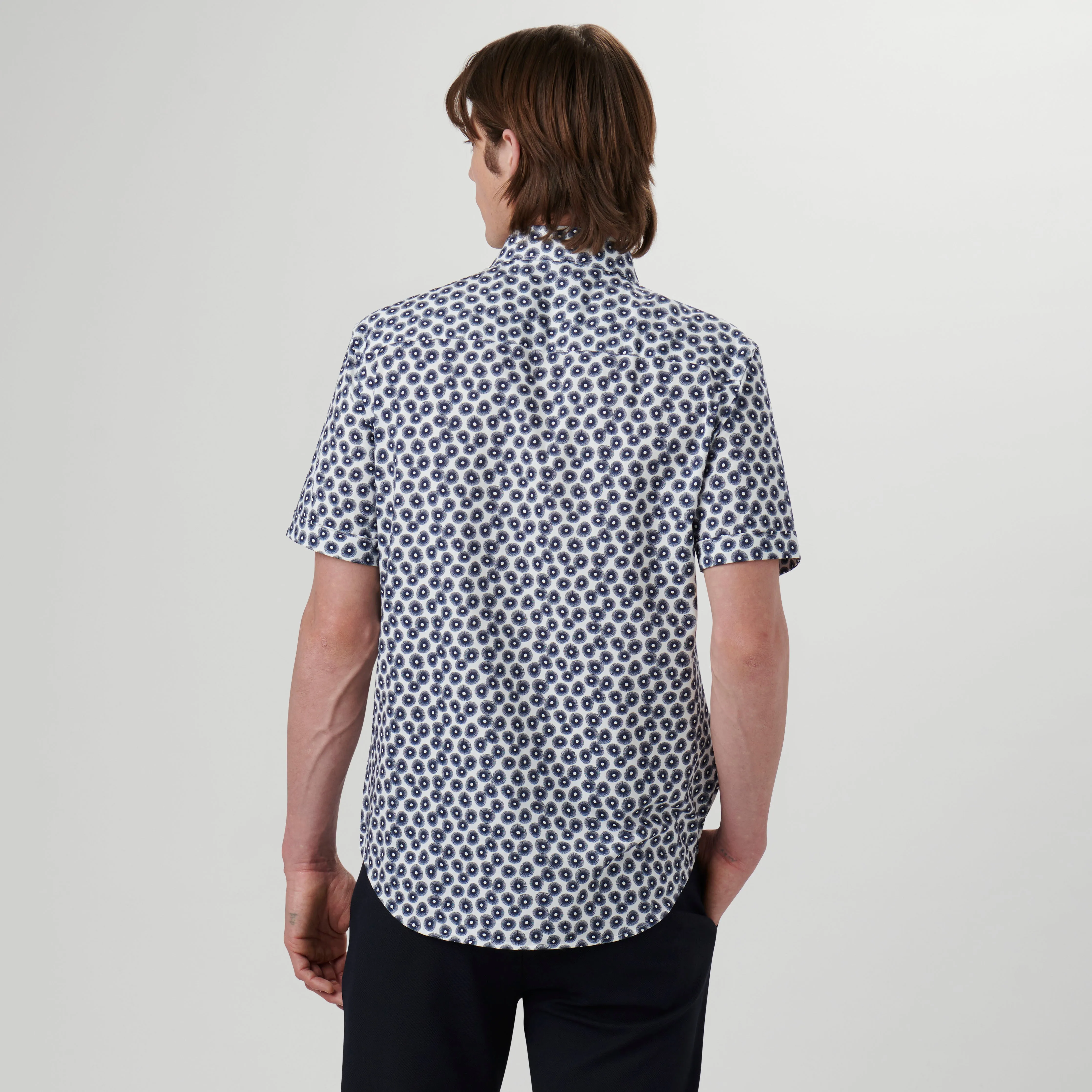 Miles Abstract OoohCotton Short Sleeve Shirt sold by Bugatchi product image thumbnail 4