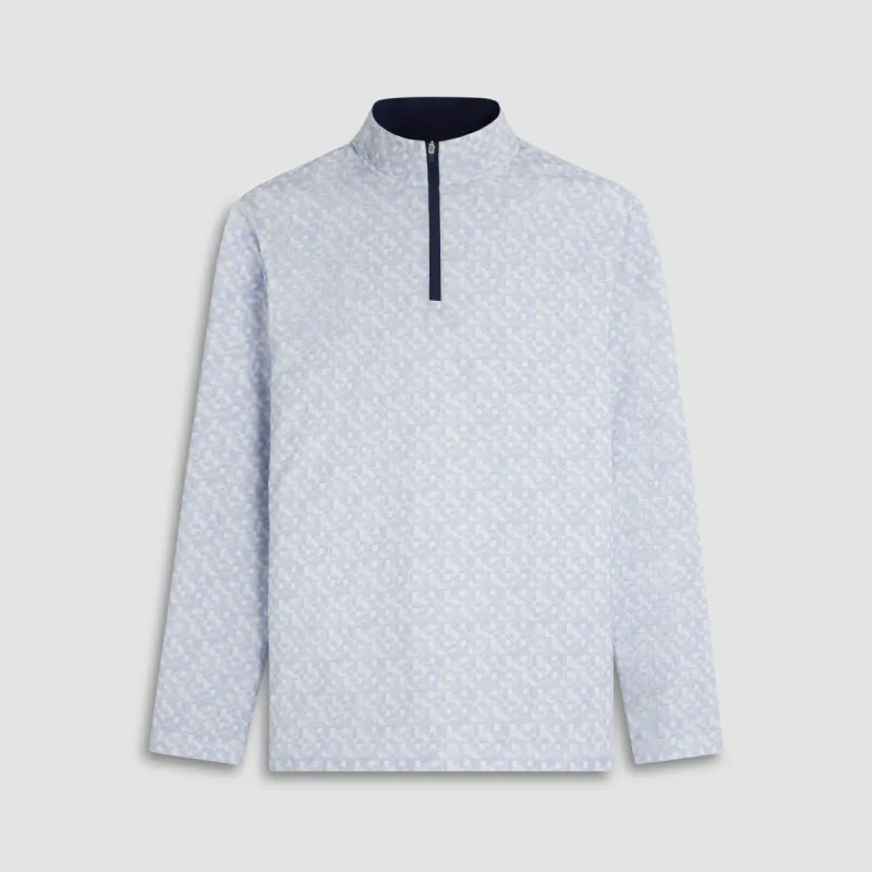Anthony Checkered OoohCotton Quarter Zip Pullover sold by Bugatchi