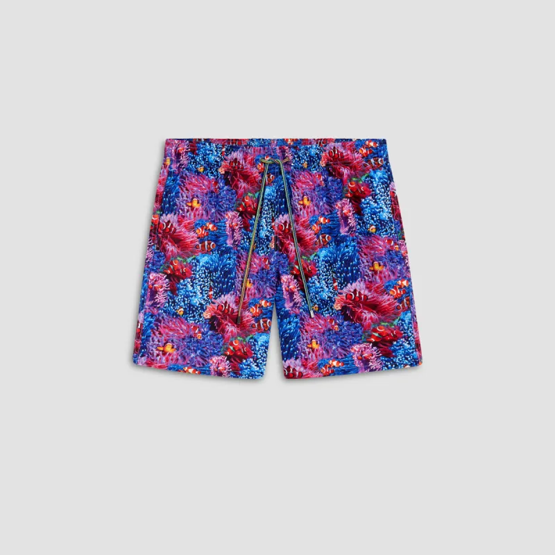 Cosmo Coral Reef Swim Trunks made by Bugatchi