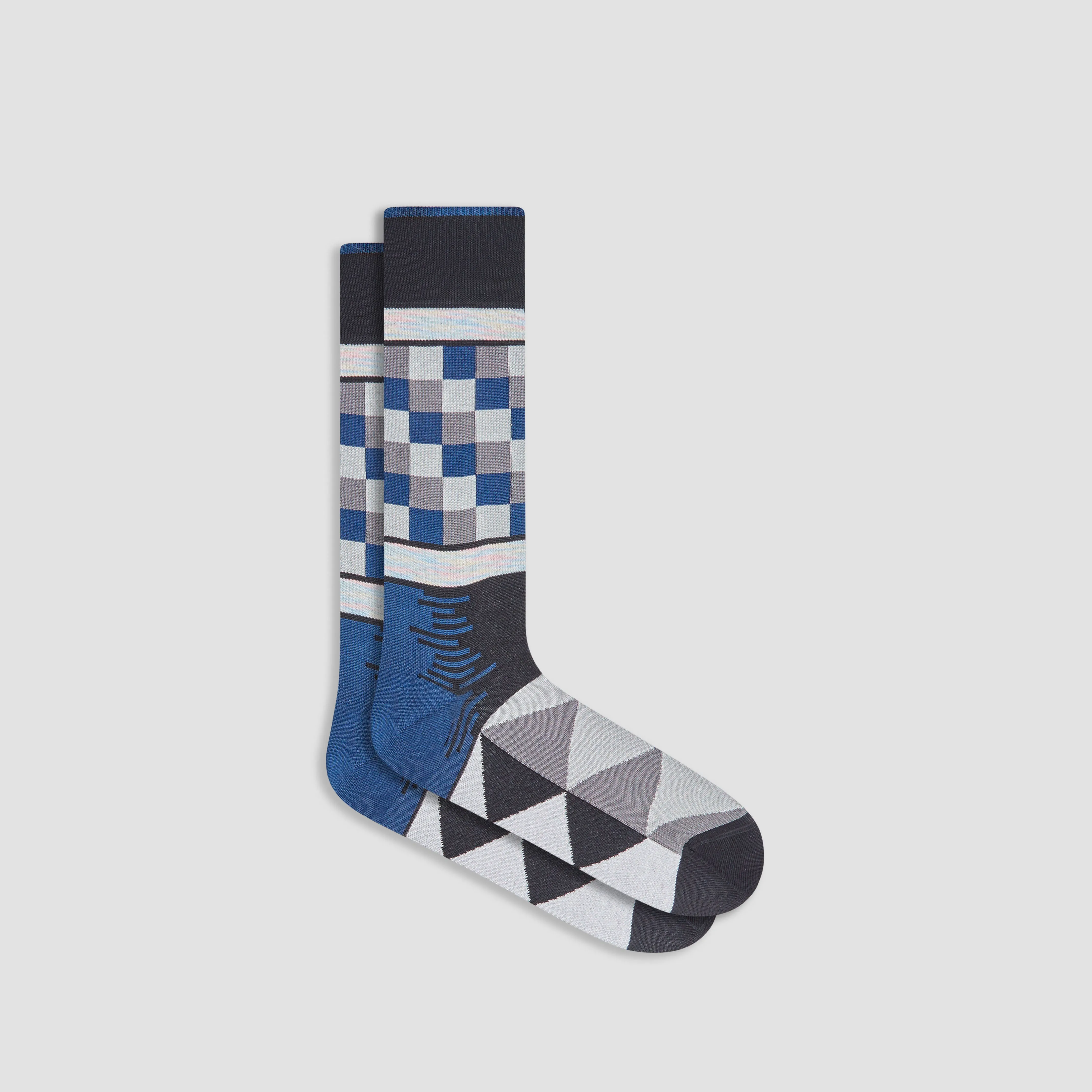 Geometric Mid-Calf Socks sold by Bugatchi