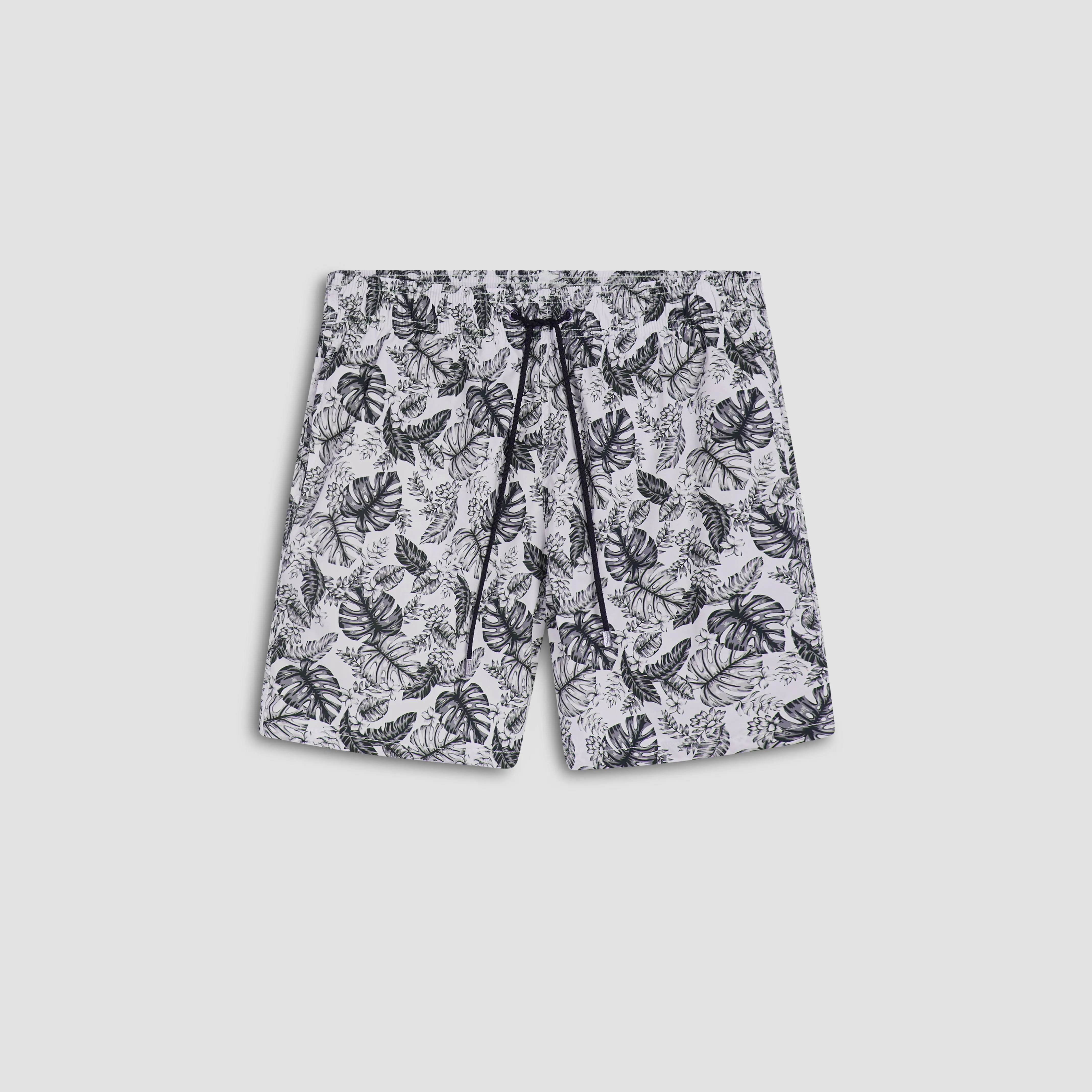 Cosmo Tropical Leaves Swim Trunks sold by Bugatchi