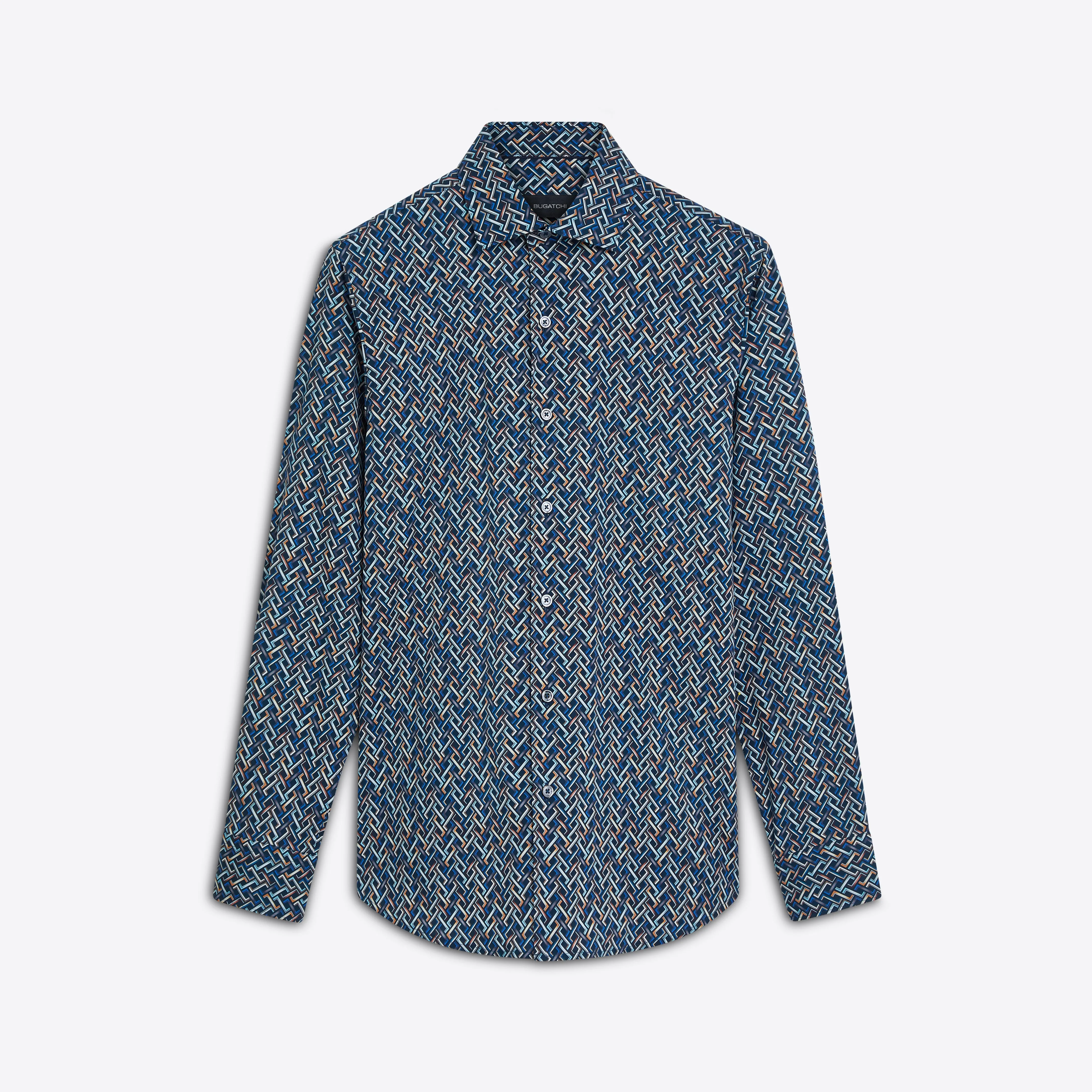 AXEL Basketweave Print Shirt sold by Bugatchi