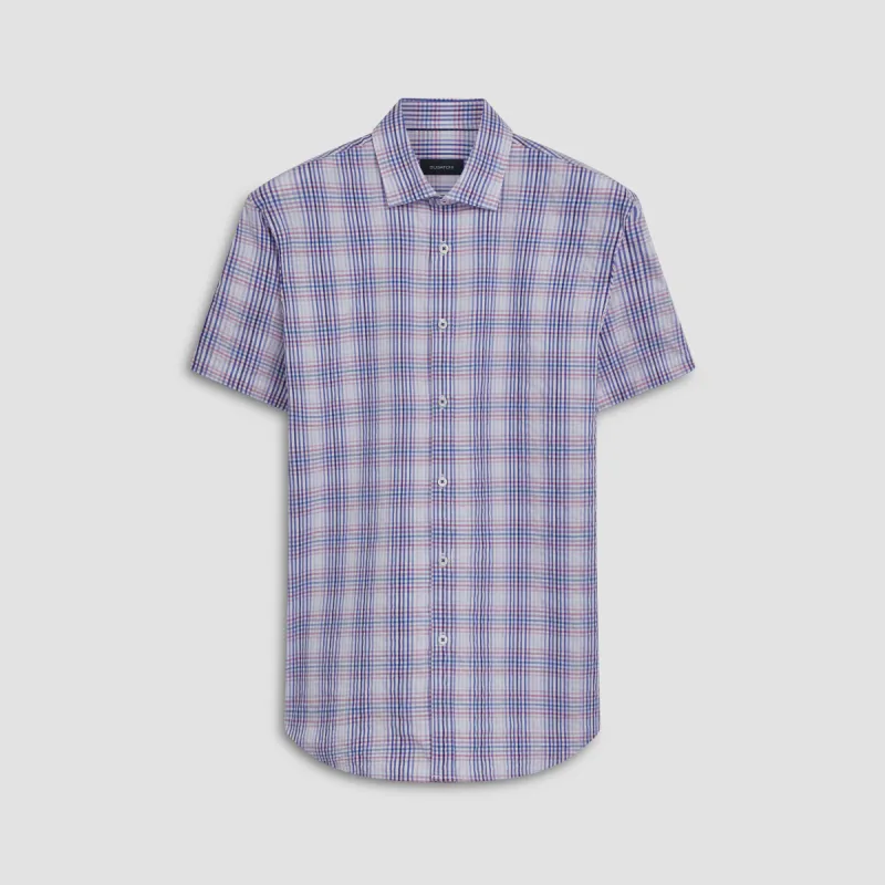 Orson Plaid Check Short Sleeve Shirt sold by Bugatchi