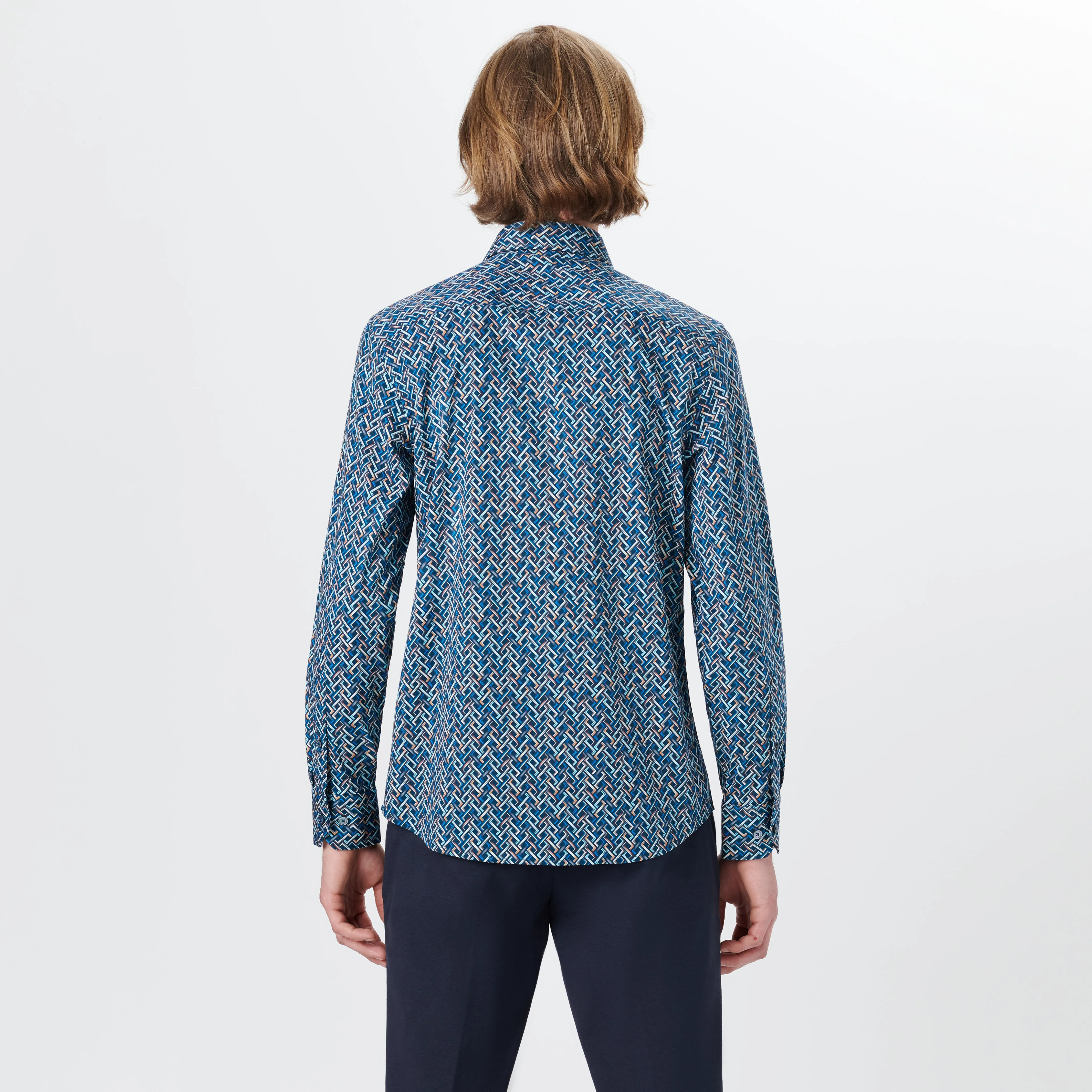 AXEL Basketweave Print Shirt sold by Bugatchi product image thumbnail 4