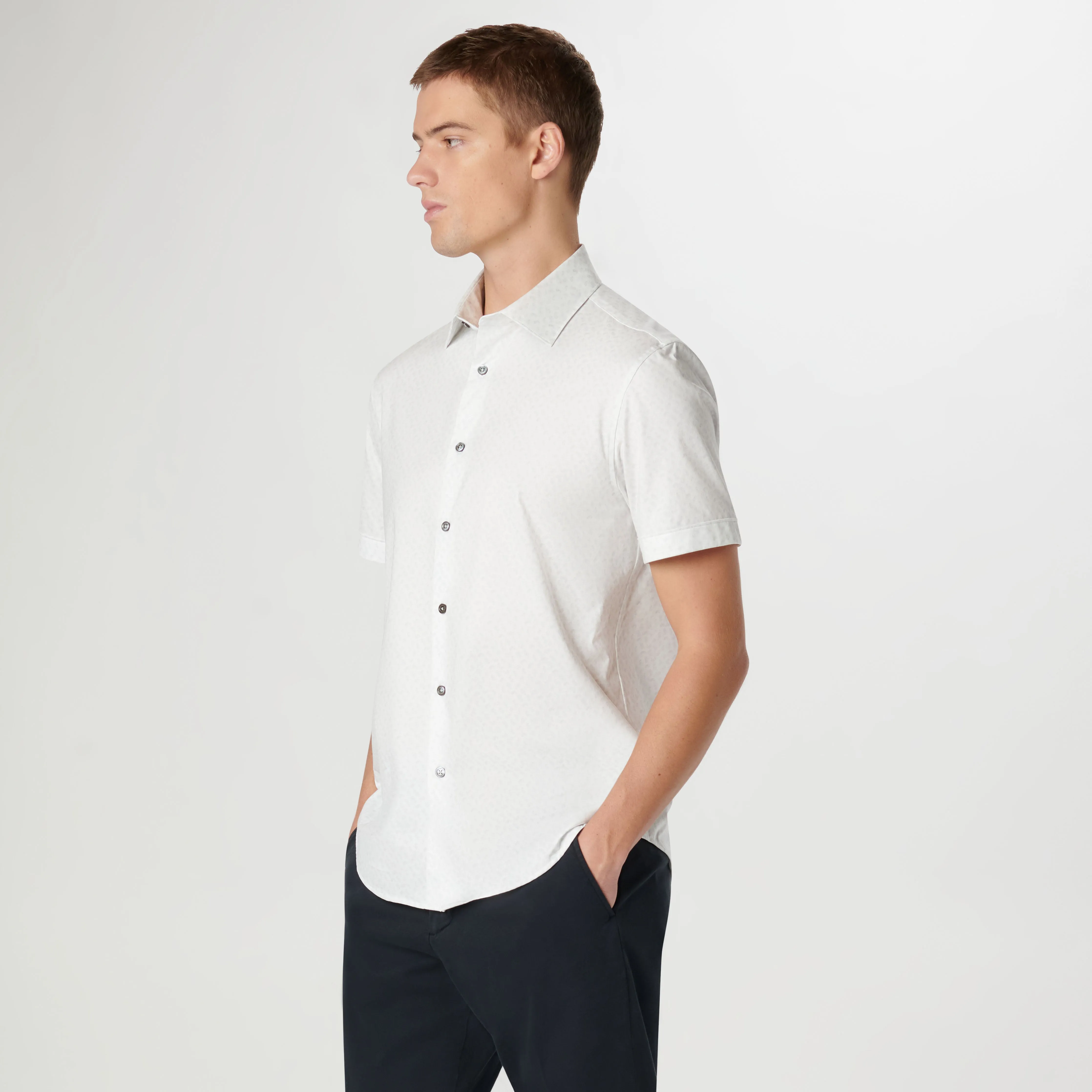 Miles Paisley OoohCotton Short Sleeve Shirt sold by Bugatchi product image thumbnail 3