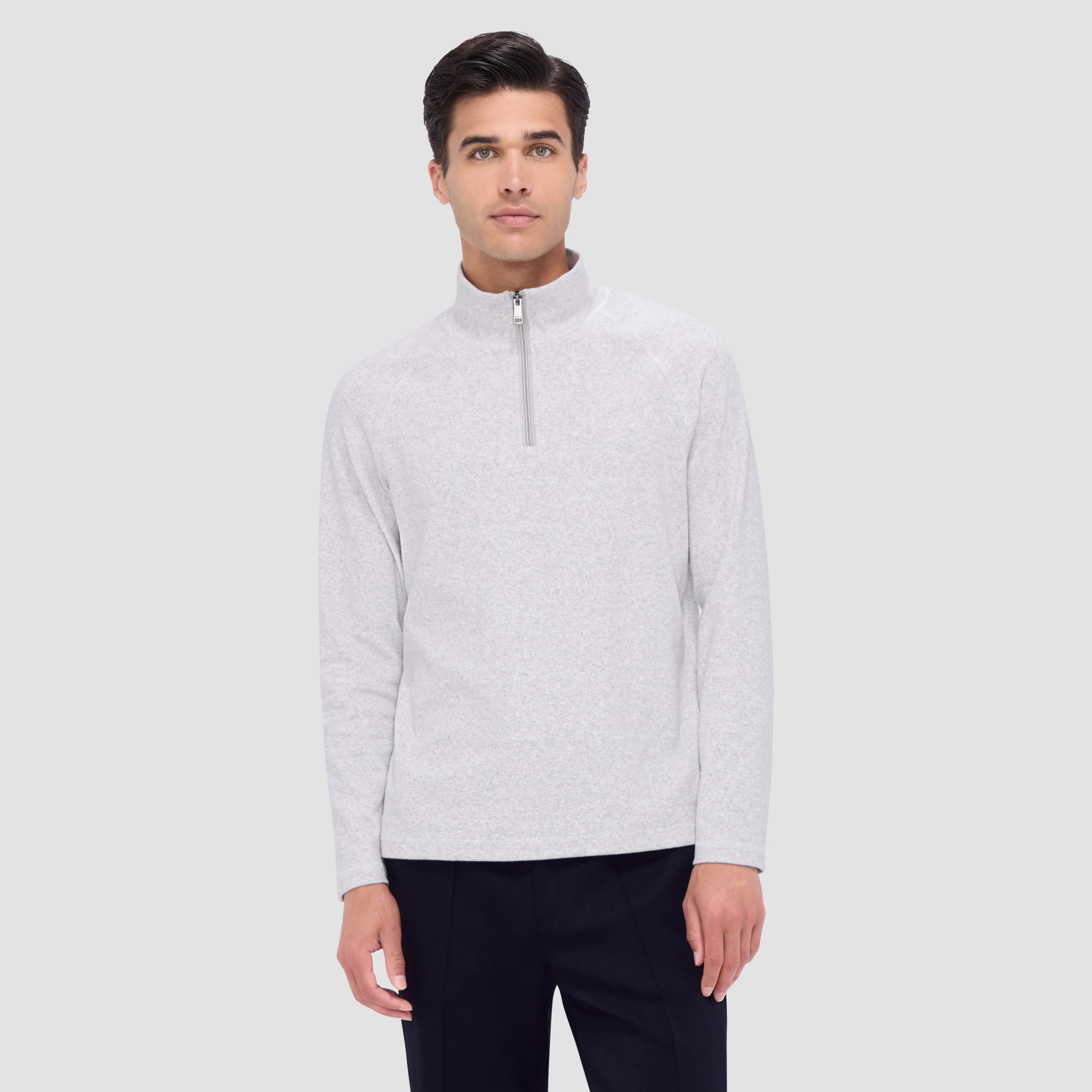 Diagonal Pinstripe Quarter-Zip Pullover sold by Bugatchi product image thumbnail 2