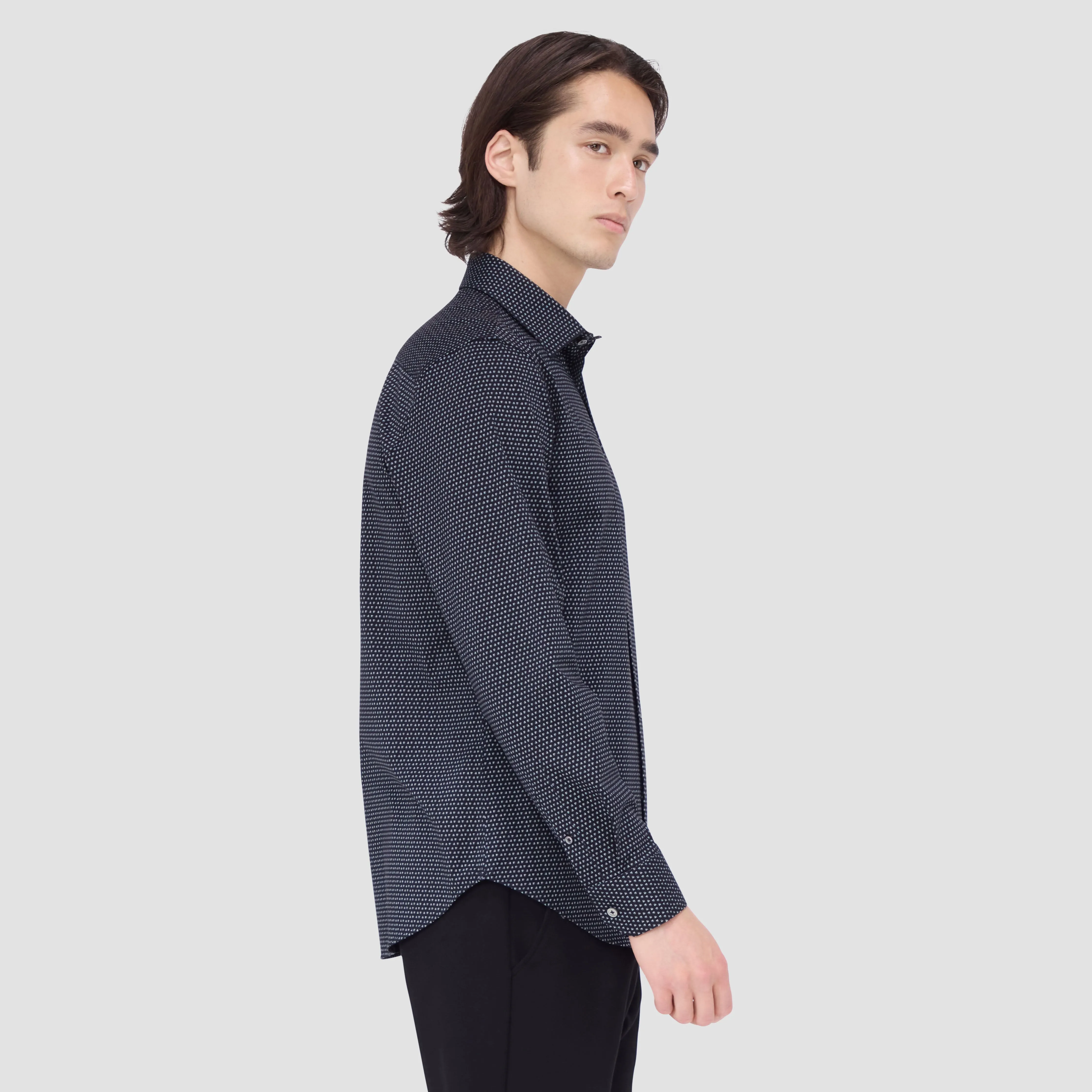 Jimmy Double Sided Micro Geometric/Solid OoohCotton Shirt sold by Bugatchi product image thumbnail 5