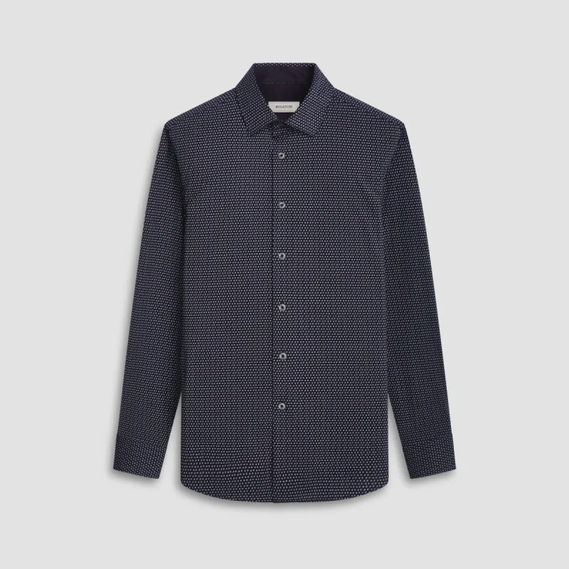 Jimmy Double Sided Micro Geometric/Solid OoohCotton Shirt sold by Bugatchi