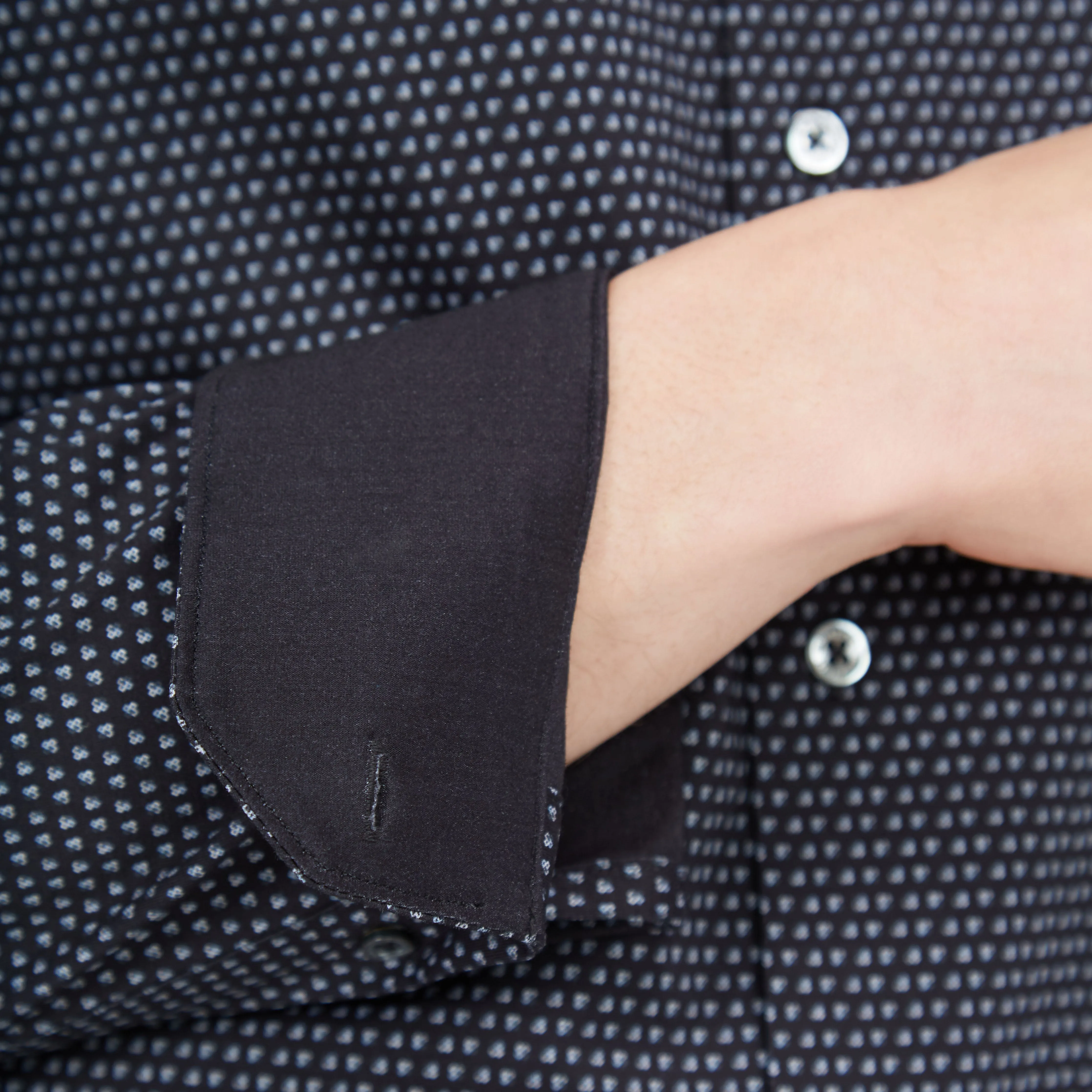 Jimmy Double Sided Micro Geometric/Solid OoohCotton Shirt sold by Bugatchi product image thumbnail 3