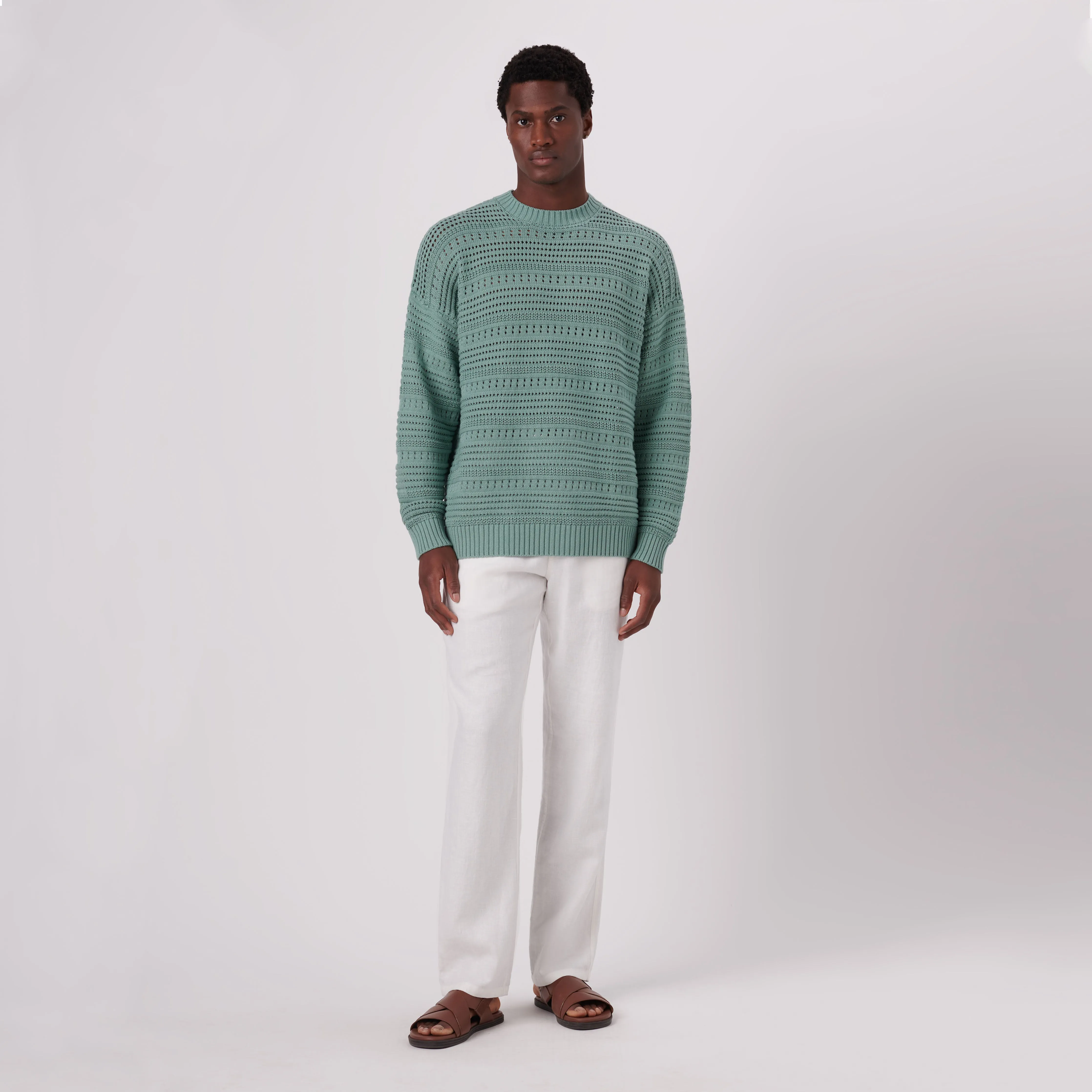 Patterned Crew Neck Sweater sold by Bugatchi product image thumbnail 5