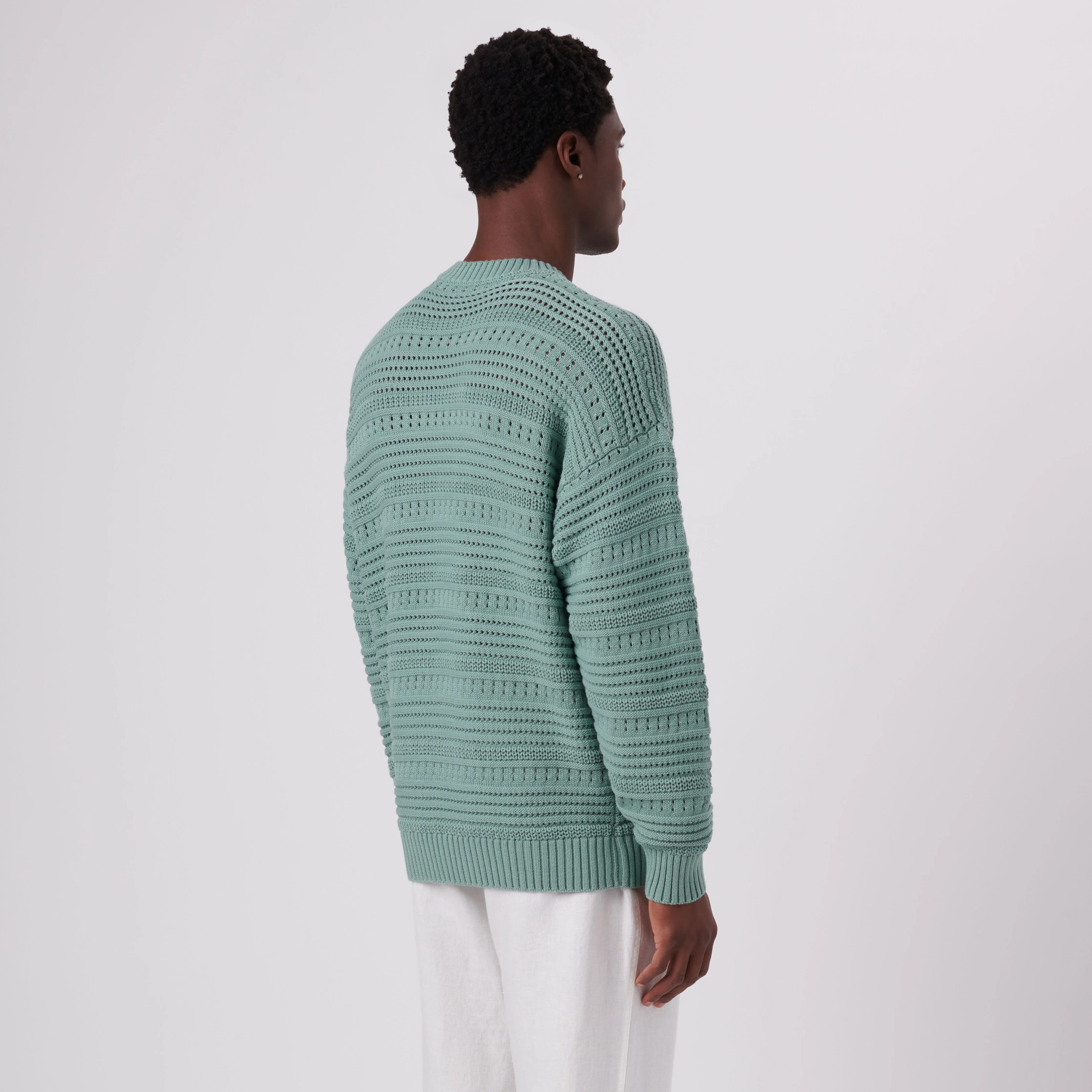 Patterned Crew Neck Sweater sold by Bugatchi product image thumbnail 4