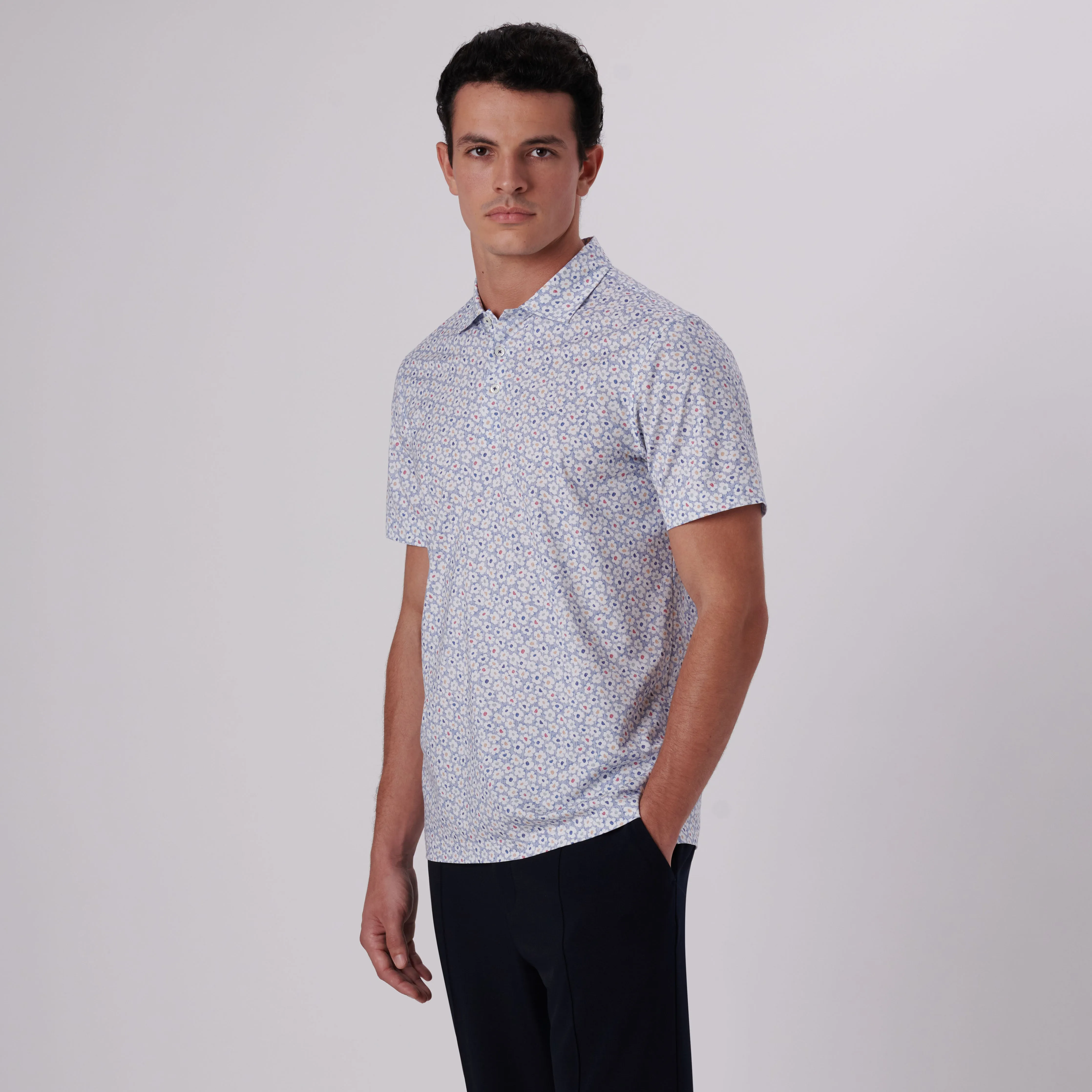Victor Floral Print OoohCotton Polo sold by Bugatchi product image thumbnail 3