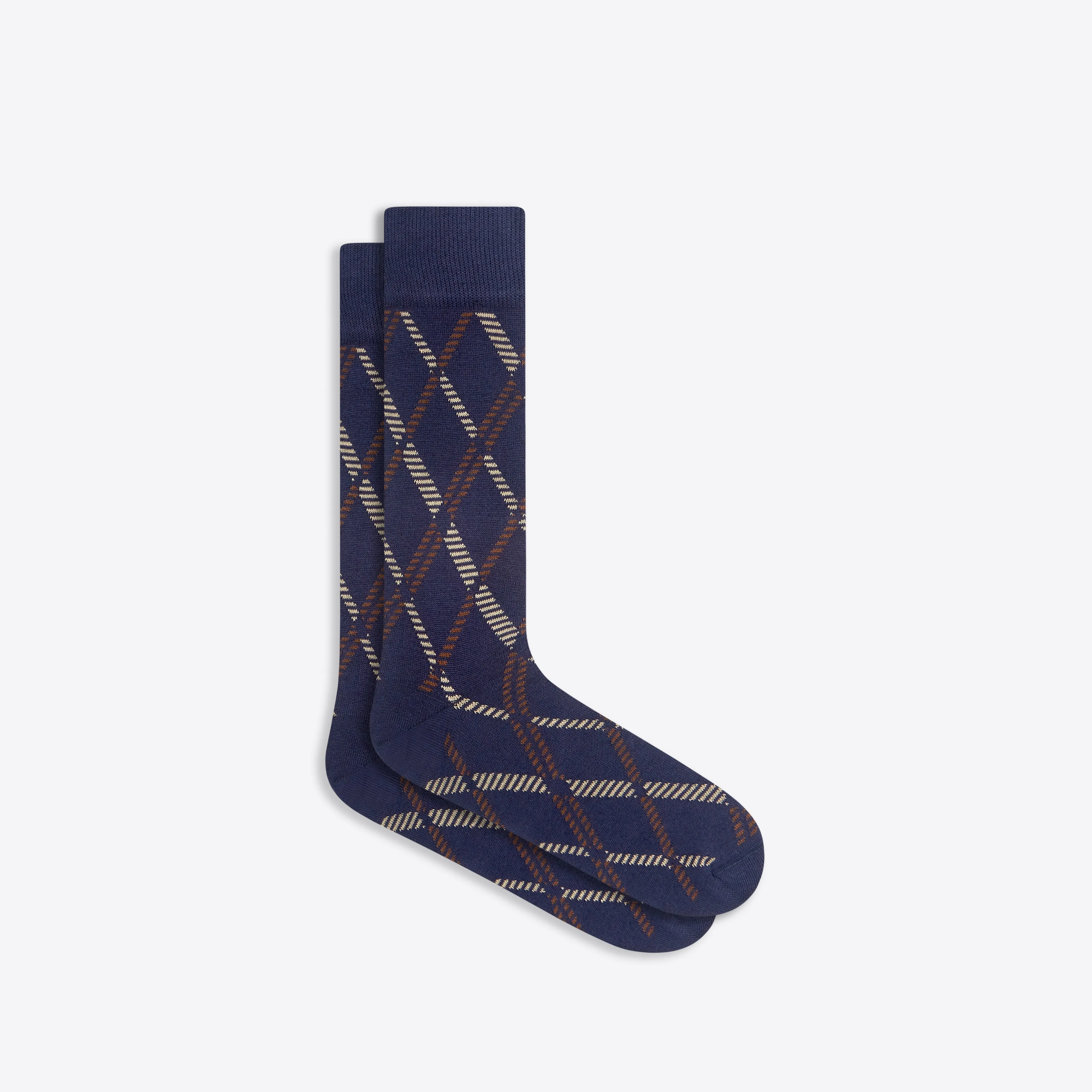Diamond Check Mid-Calf Socks sold by Bugatchi