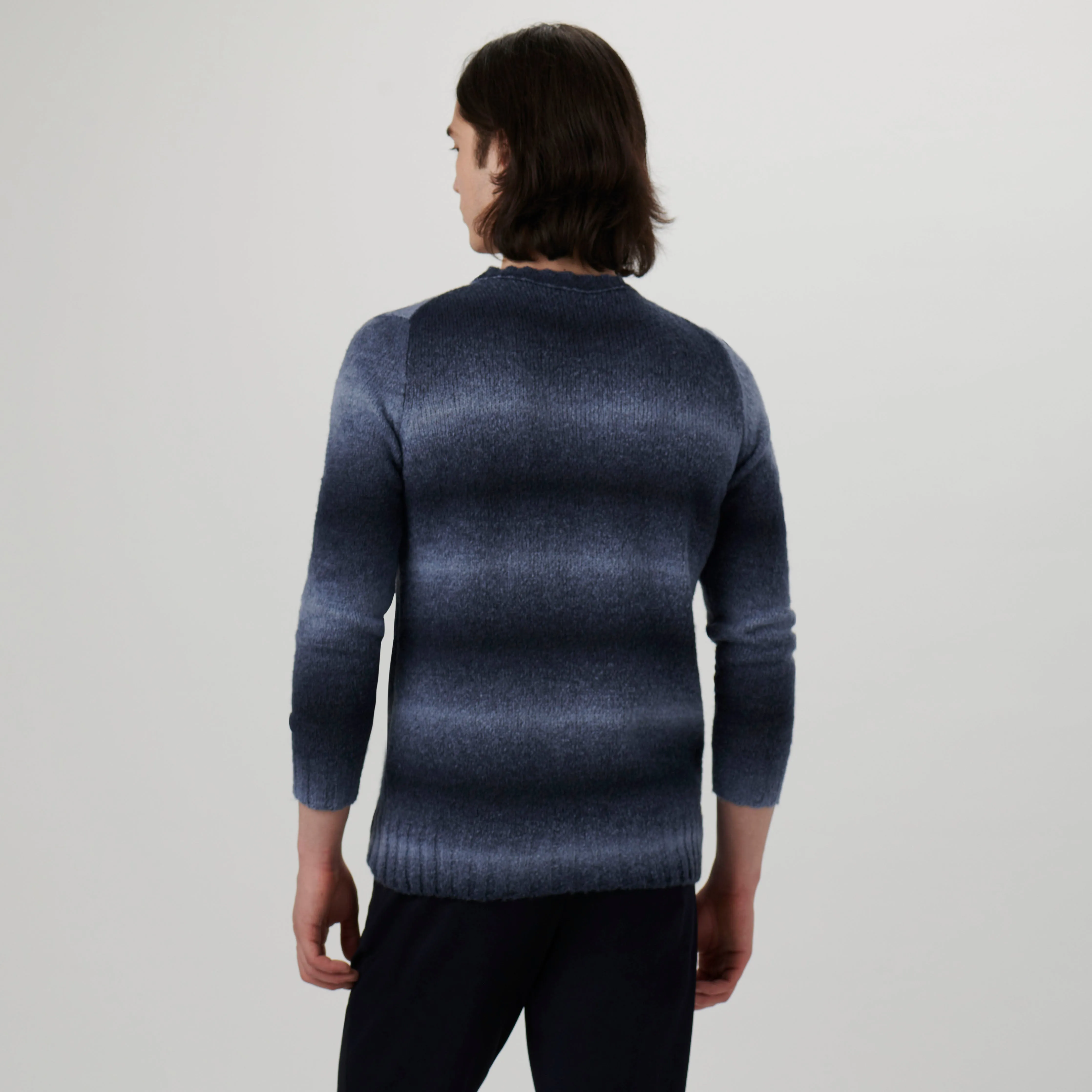 Gradient Striped Crew Neck Sweater sold by Bugatchi product image thumbnail 4