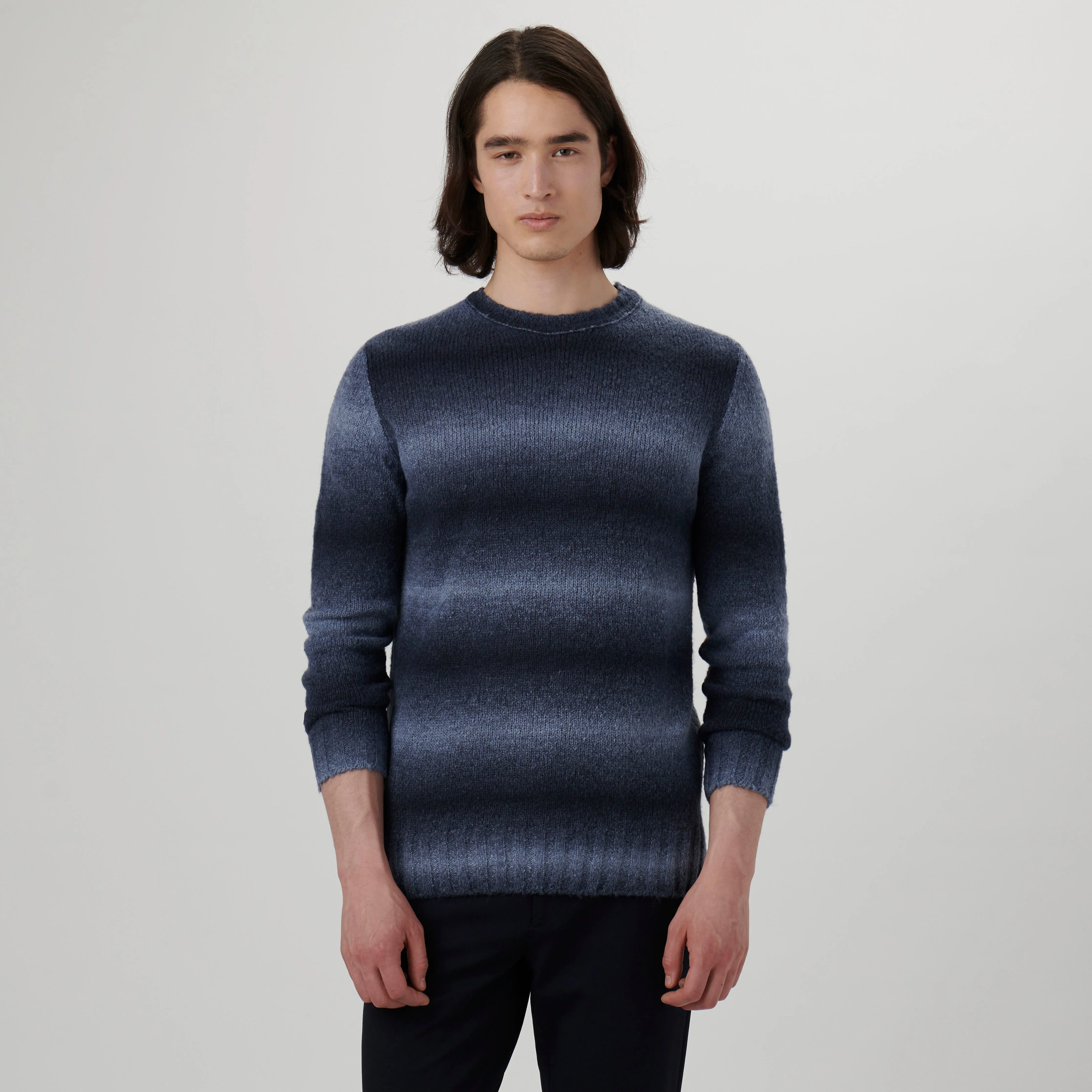 Gradient Striped Crew Neck Sweater sold by Bugatchi product image thumbnail 2