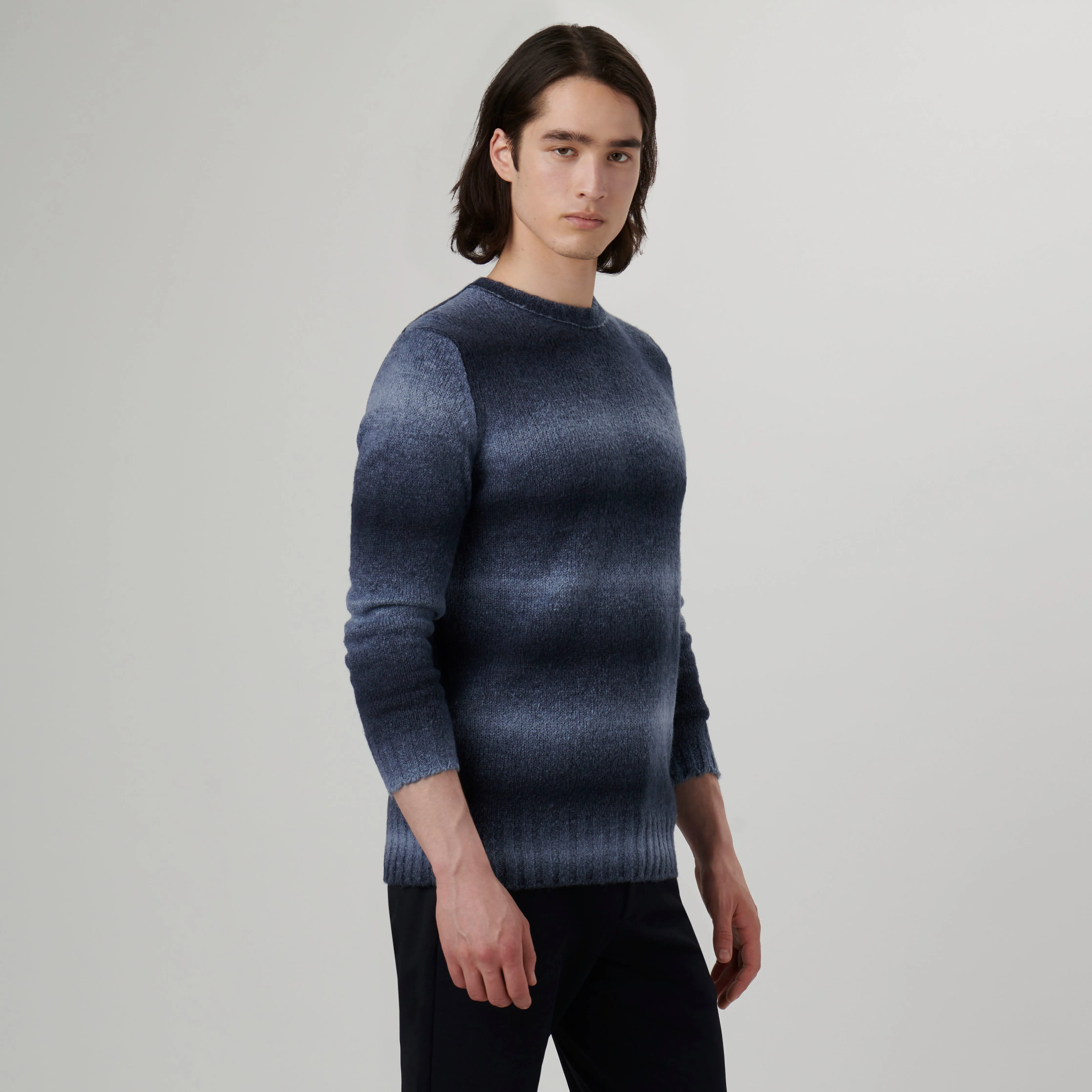 Gradient Striped Crew Neck Sweater sold by Bugatchi product image thumbnail 3