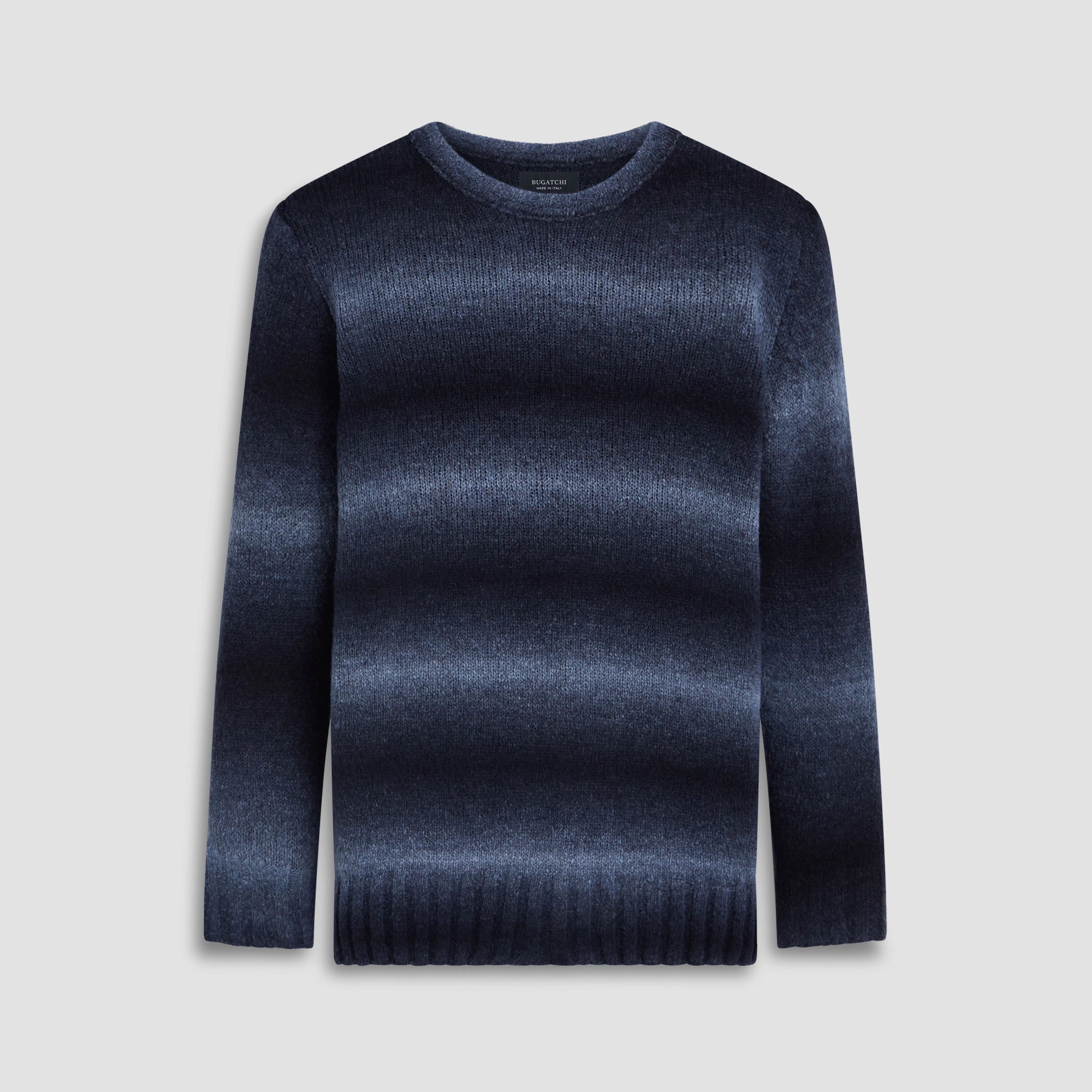 Gradient Striped Crew Neck Sweater sold by Bugatchi